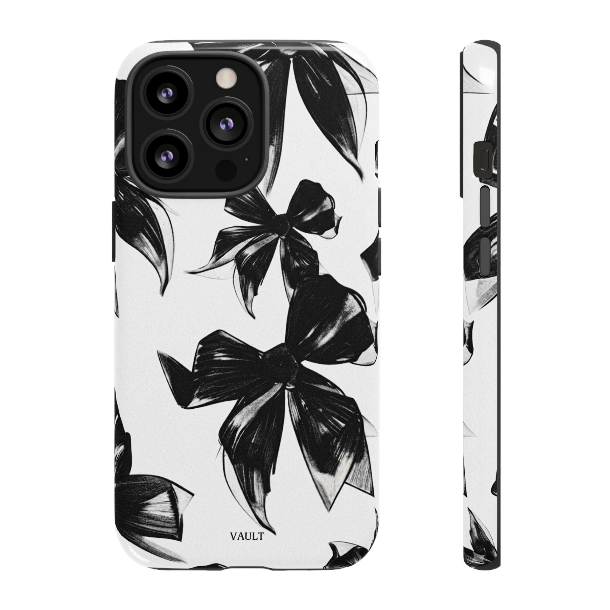 Floral Brushstroke Phone Case — Black & White Botanical Tough Case