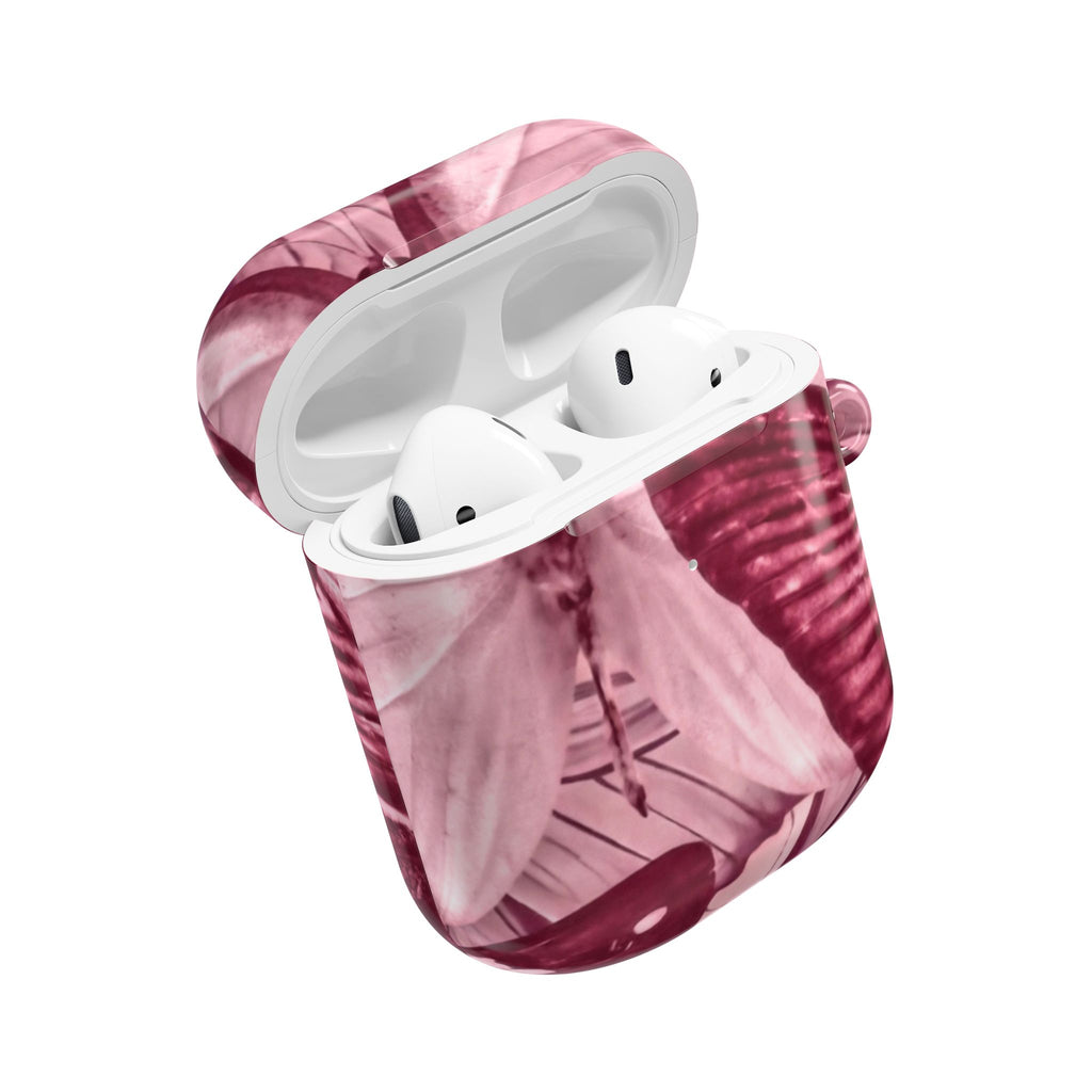 Floral Parasol AirPod Case — Vintage Pink Umbrella Design