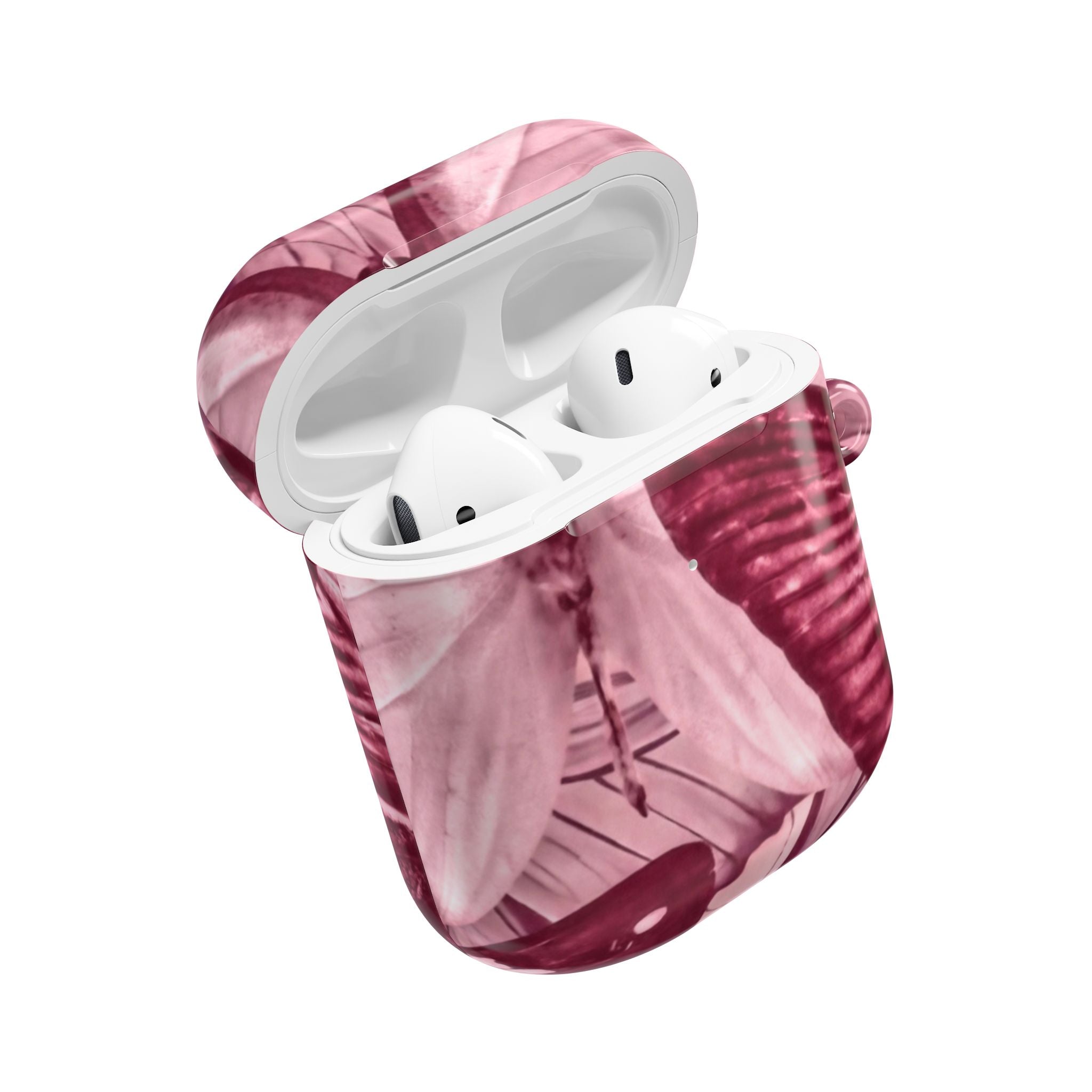 Floral Parasol AirPod Case — Vintage Pink Umbrella Design