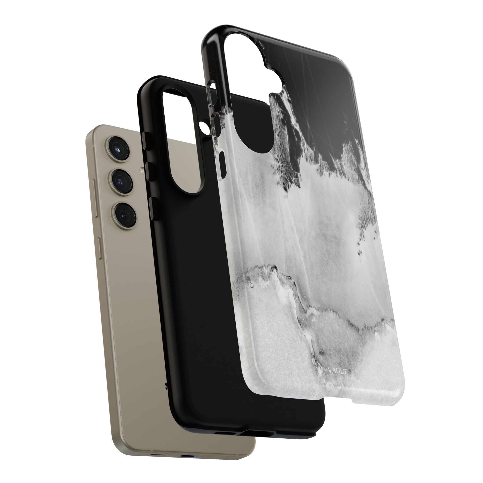 Marble Ink Tough Case — Black & White Abstract Phone Cover