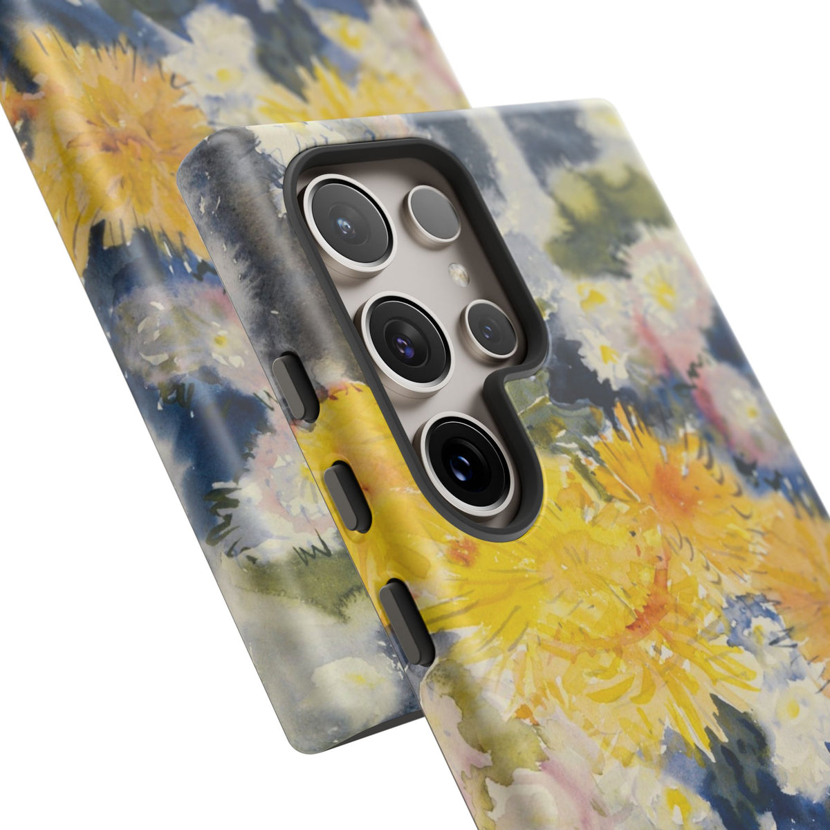 Floral Watercolor Phone Case – Yellow Chrysanthemums Design