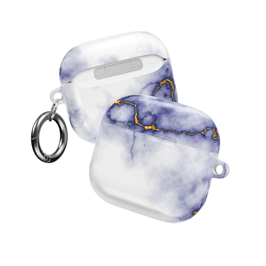 Marble Purple AirPod Case with Gold Veining — Elegant Protective Cover