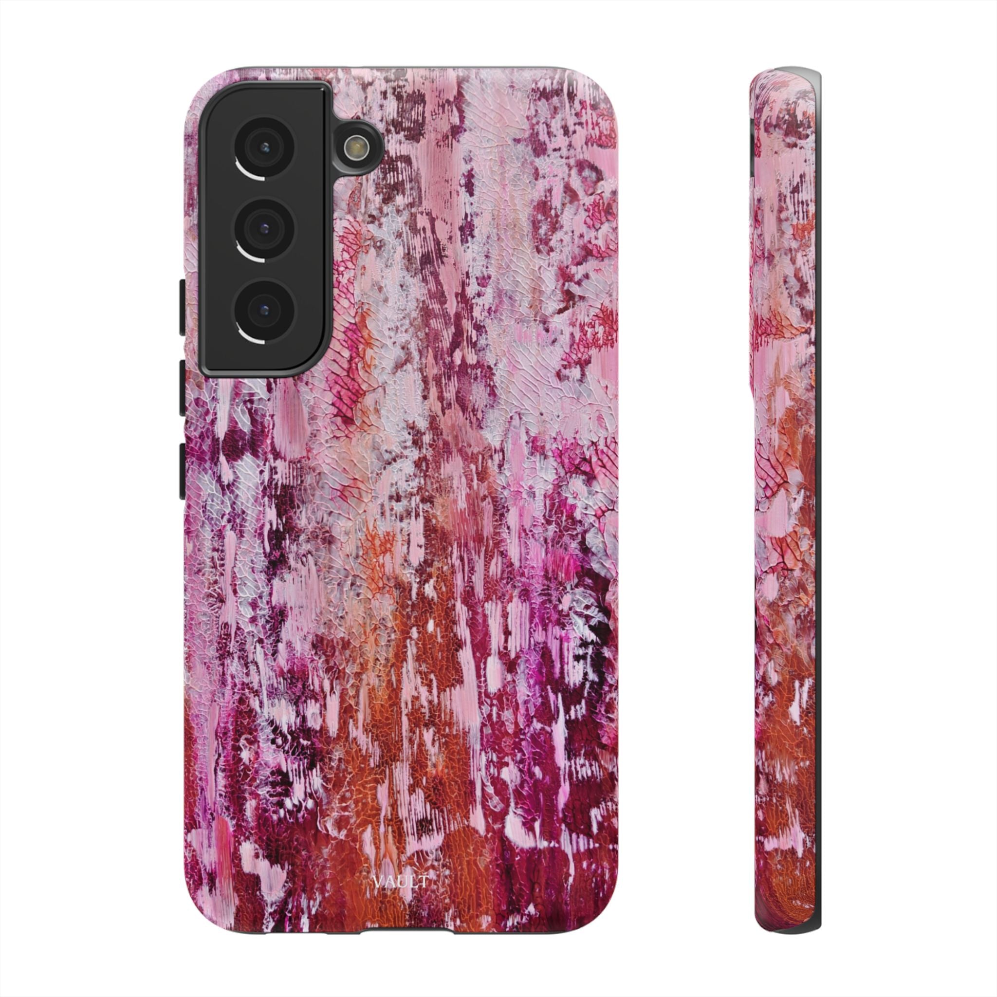 Pink Abstract Art Tough Phone Case — Protective Artistic Phone Cover
