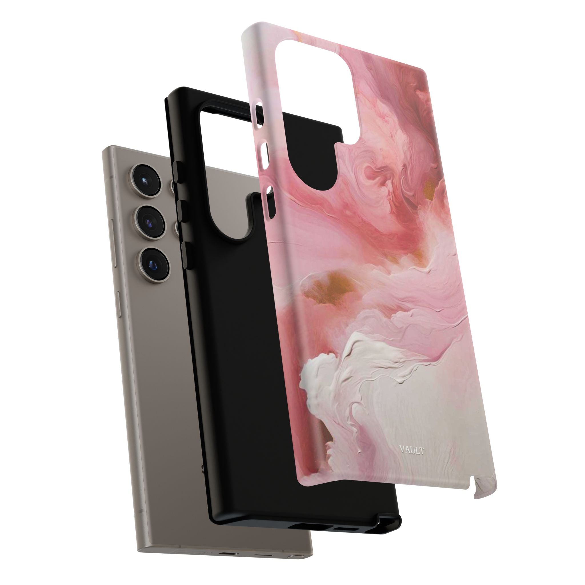 Pink Marble Tough Phone Case — Protective Artistic Phone Cover