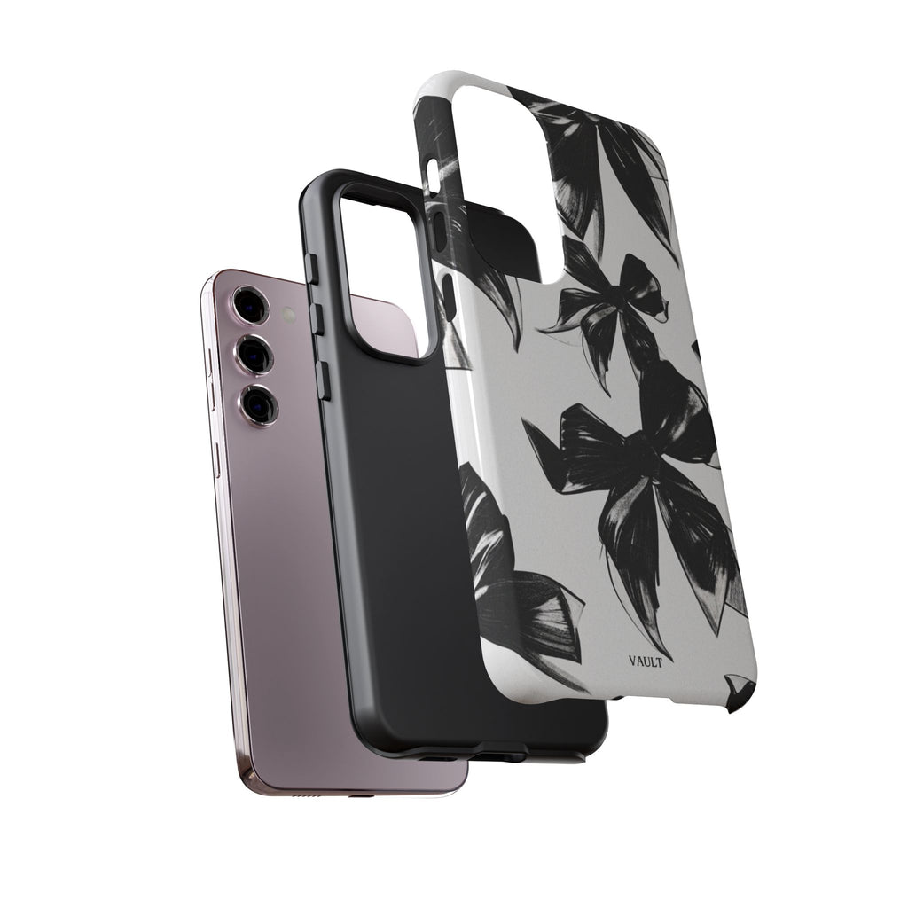 Floral Brushstroke Phone Case — Black & White Botanical Tough Case