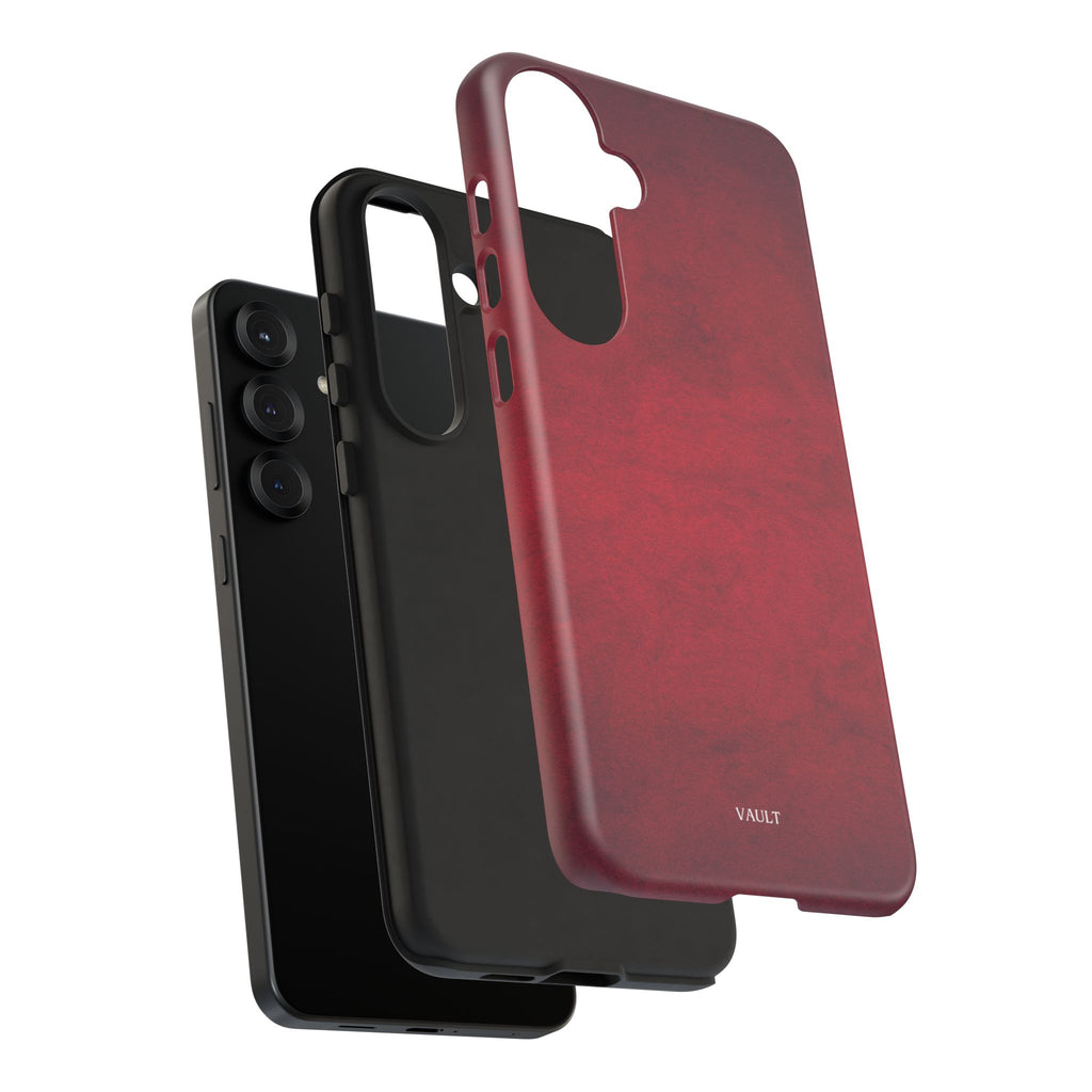Red Leather Texture Phone Case Impact-Resistant Case