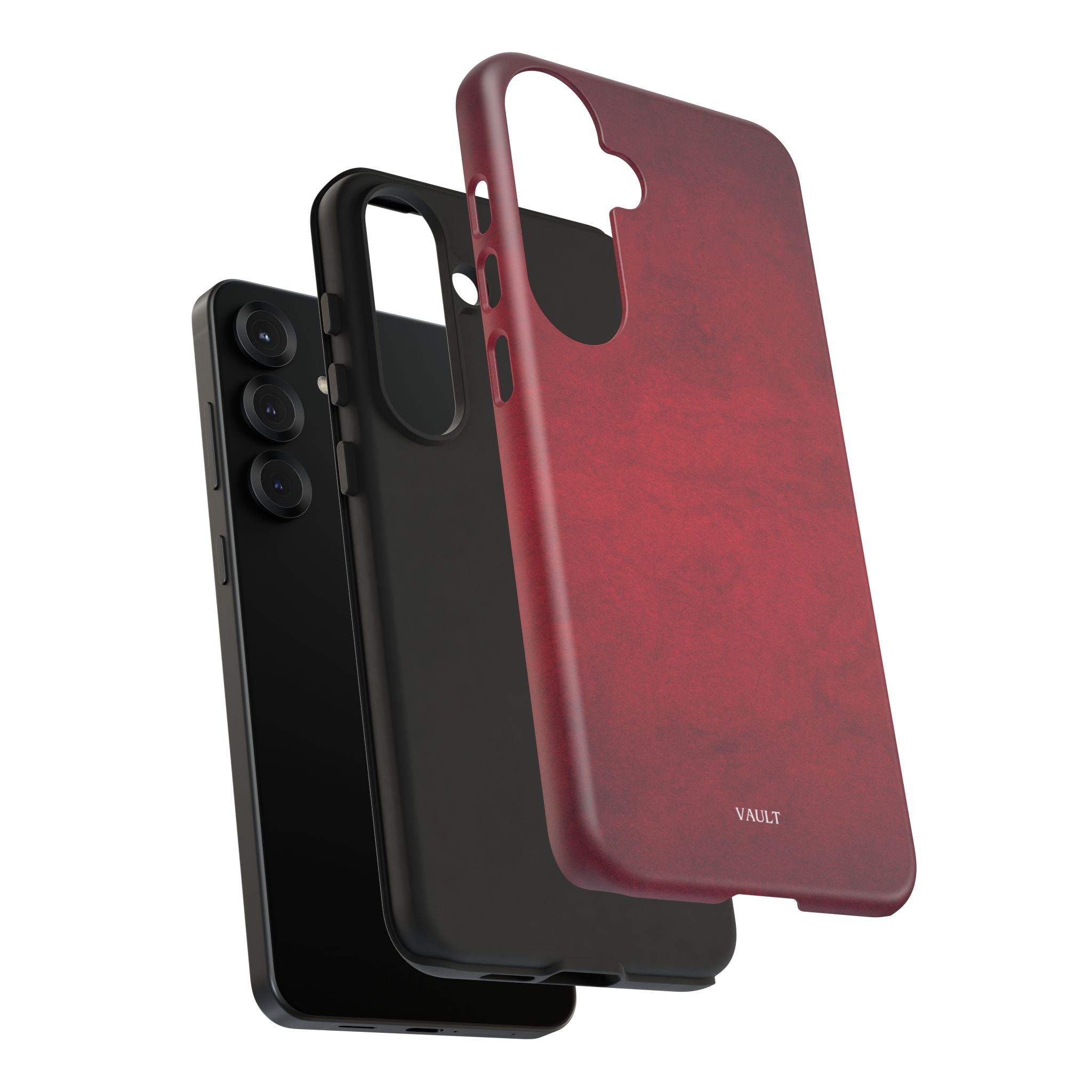 Red Leather Texture Phone Case Impact-Resistant Case