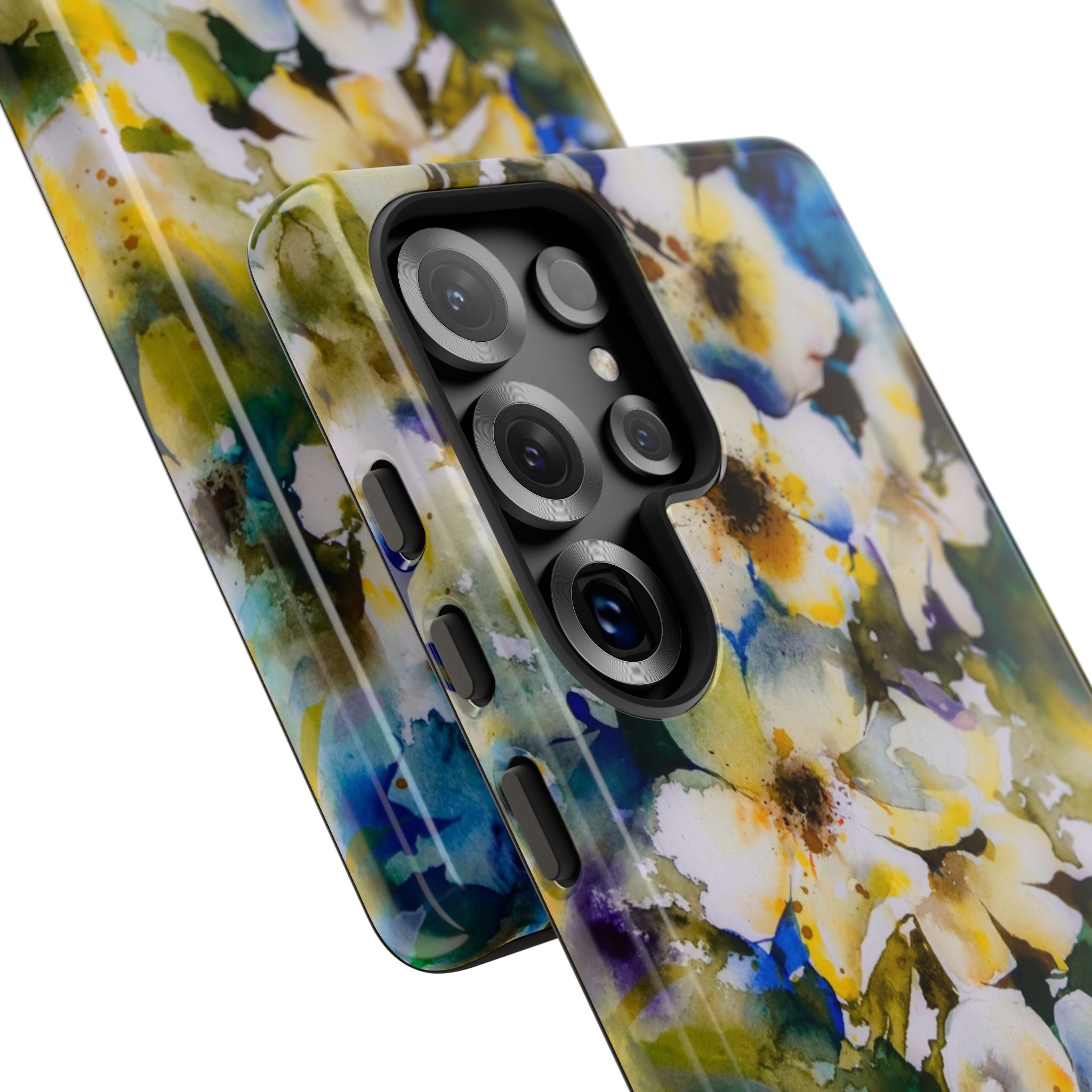 Floral Watercolor Tough Case – Yellow White Blossom Phone Cover