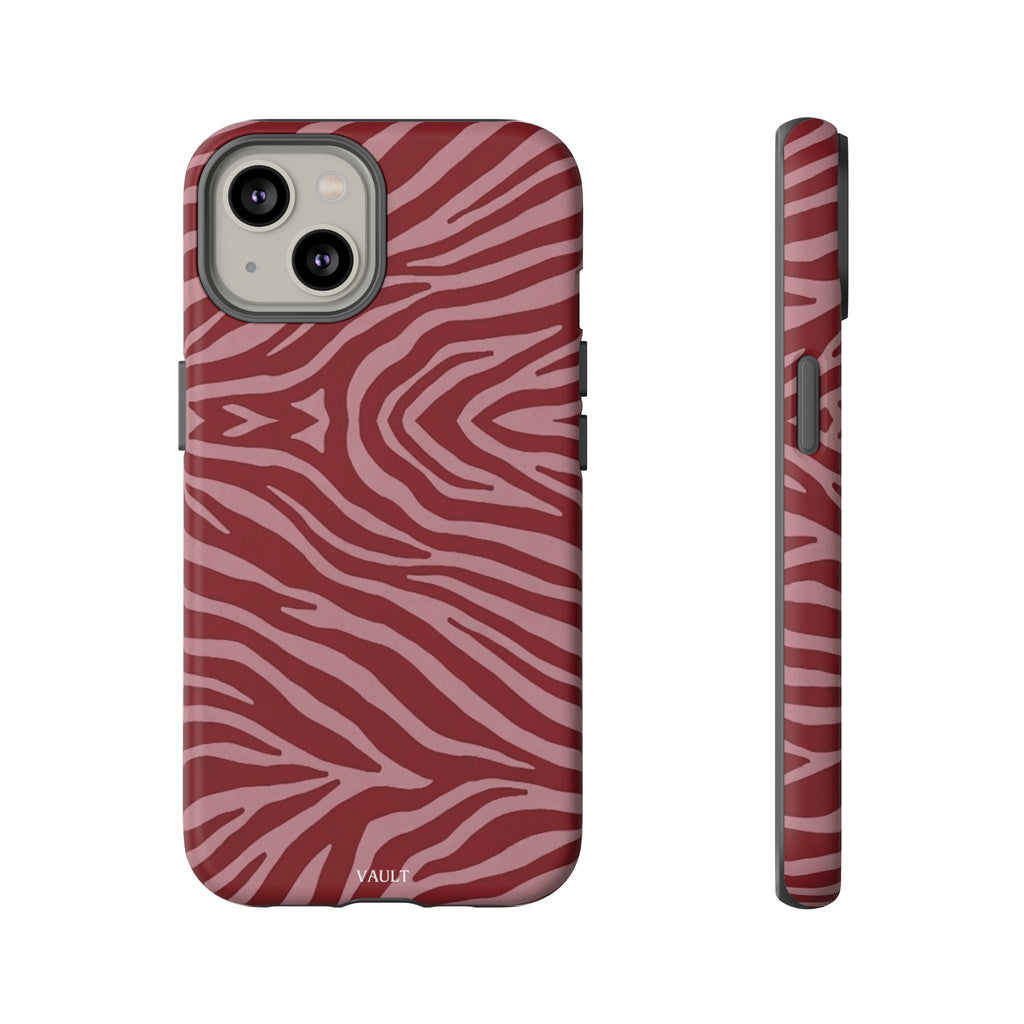 Red Zebra Print Tough Phone Case