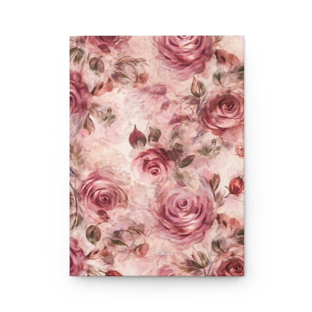 Vintage Pink Rose Hardcover Journal — Floral Notebook for Journaling, Notes & Gifts