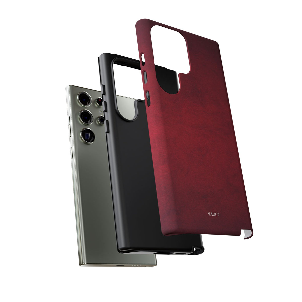 Red Leather Texture Phone Case Impact-Resistant Case