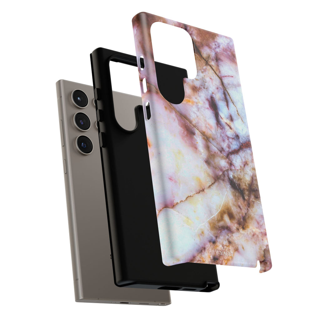 Marble Vein Tough Phone Case — Pink Quartz Protective Cover