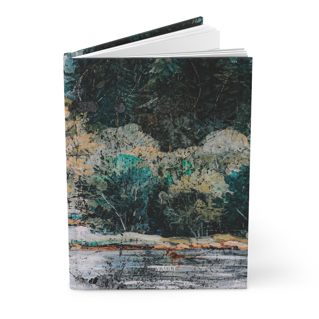Hardcover Journal — Forest Lake Abstract Landscape Notebook