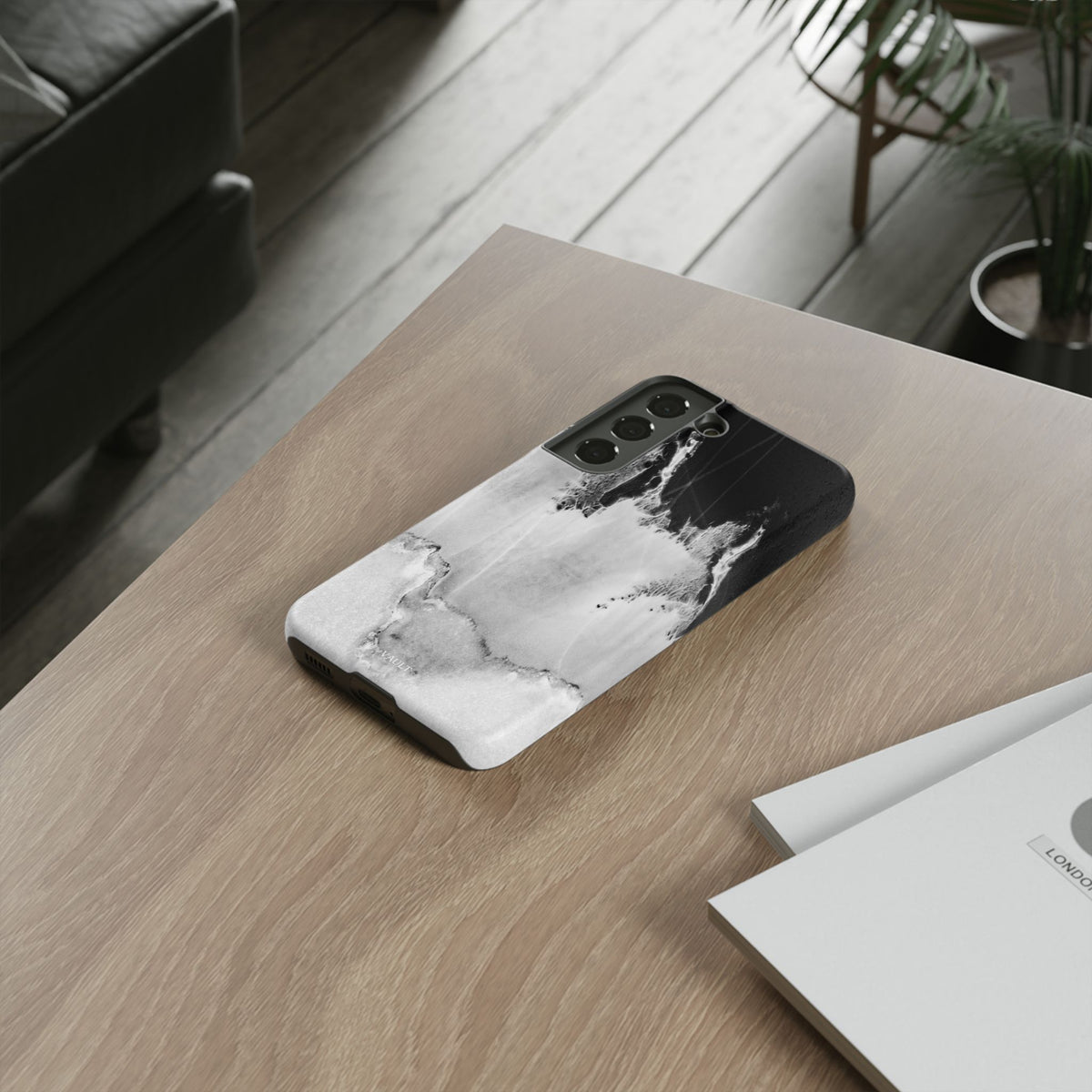 Marble Ink Tough Case — Black & White Abstract Phone Cover