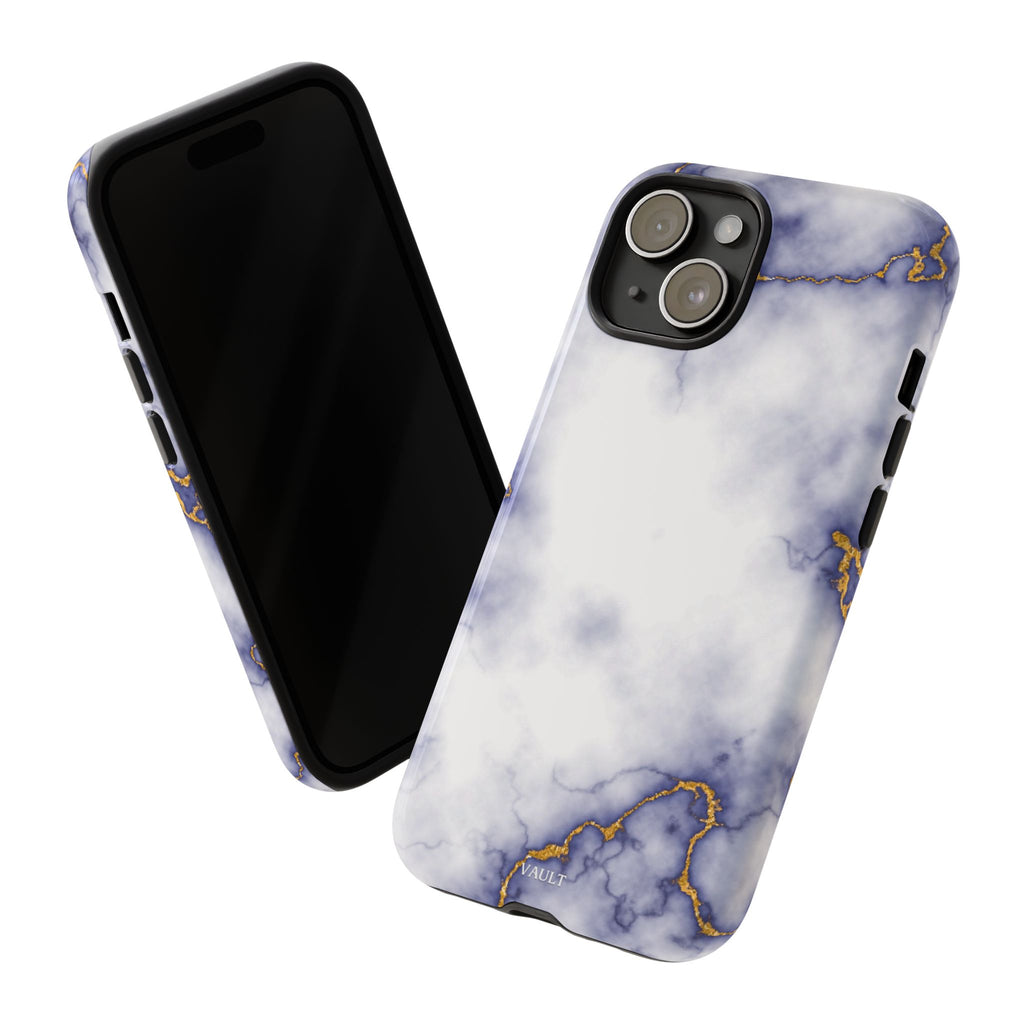 Purple Marble Tough Phone Case with Gold Veins