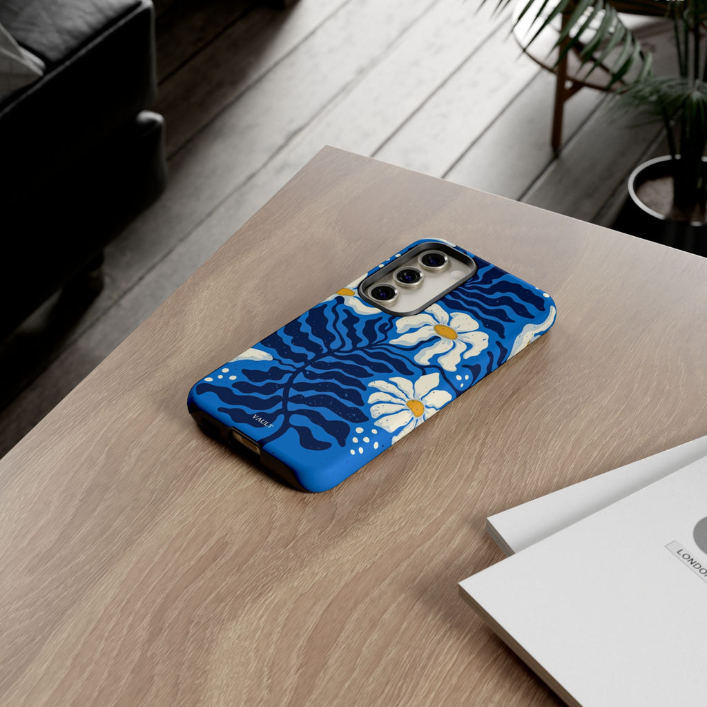 Blue Daisy Tough Phone Case — Floral Protective Phone Cover