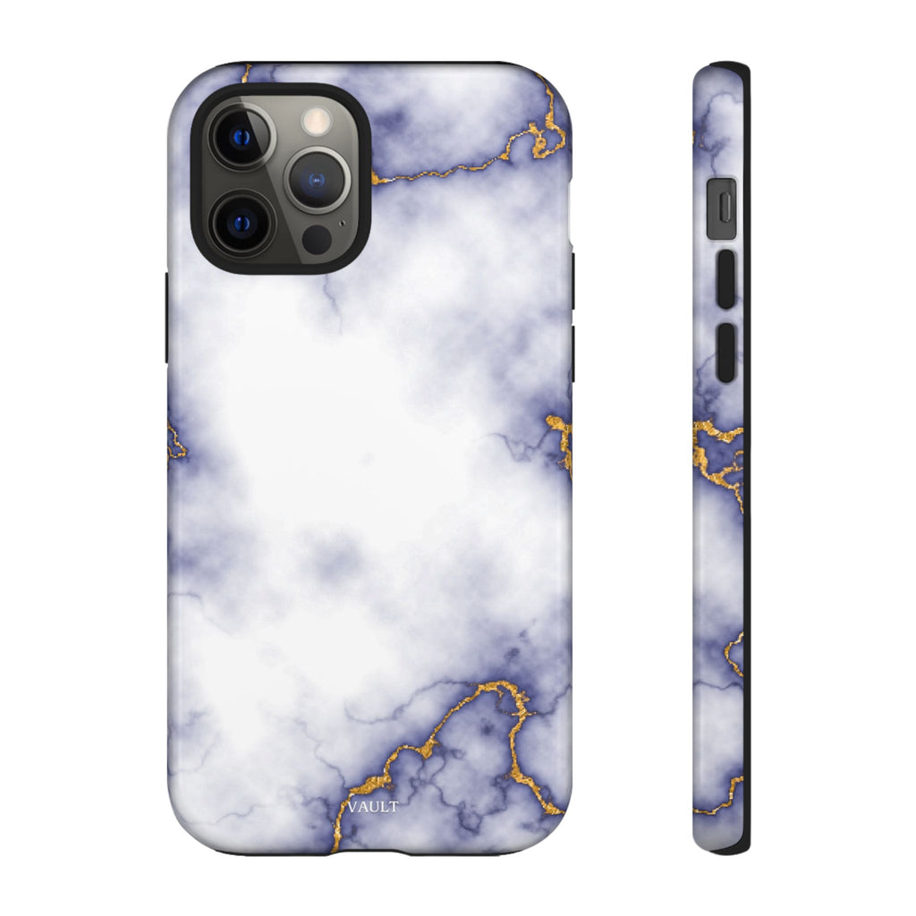 Purple Marble Tough Phone Case with Gold Veins