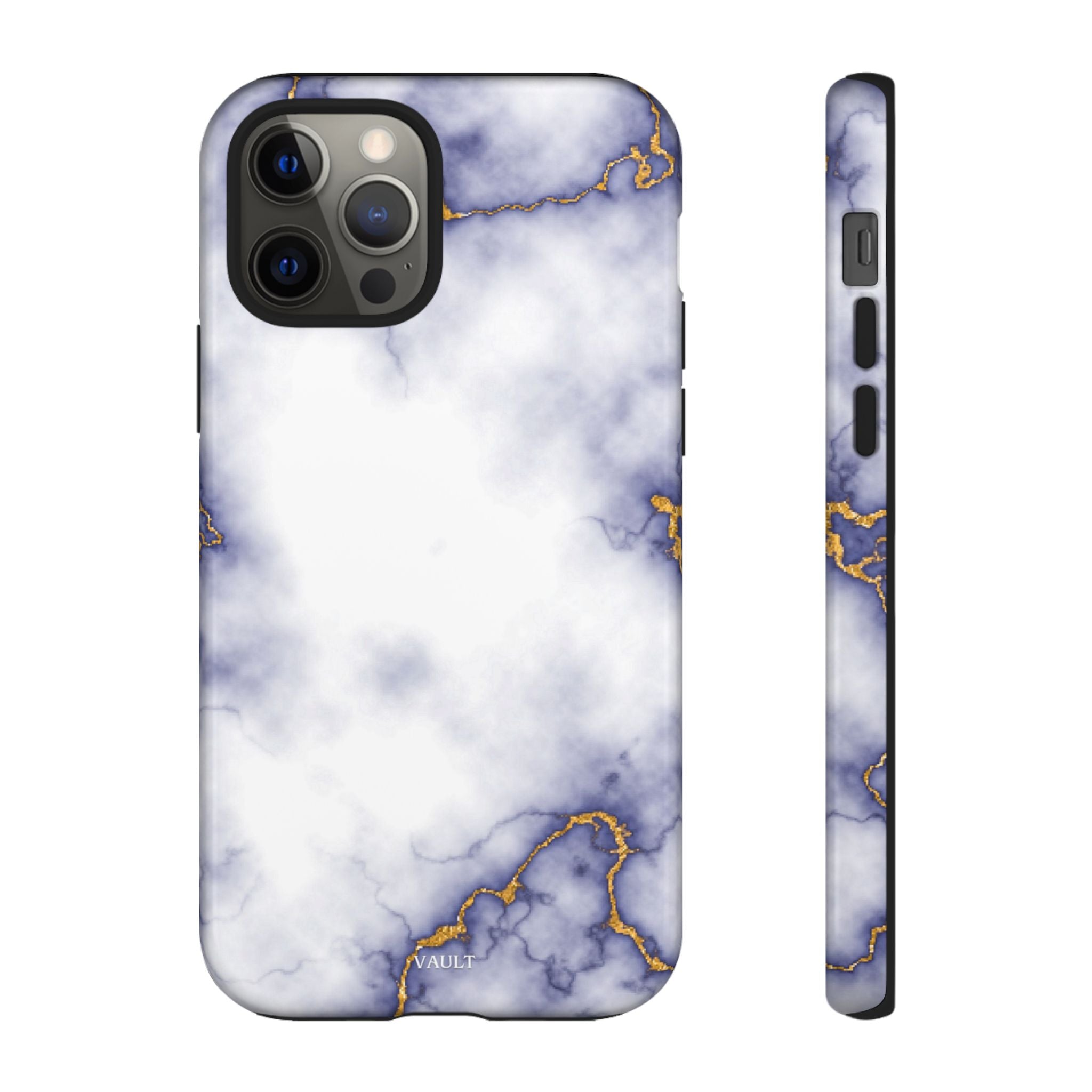 Purple Marble Tough Phone Case with Gold Veins