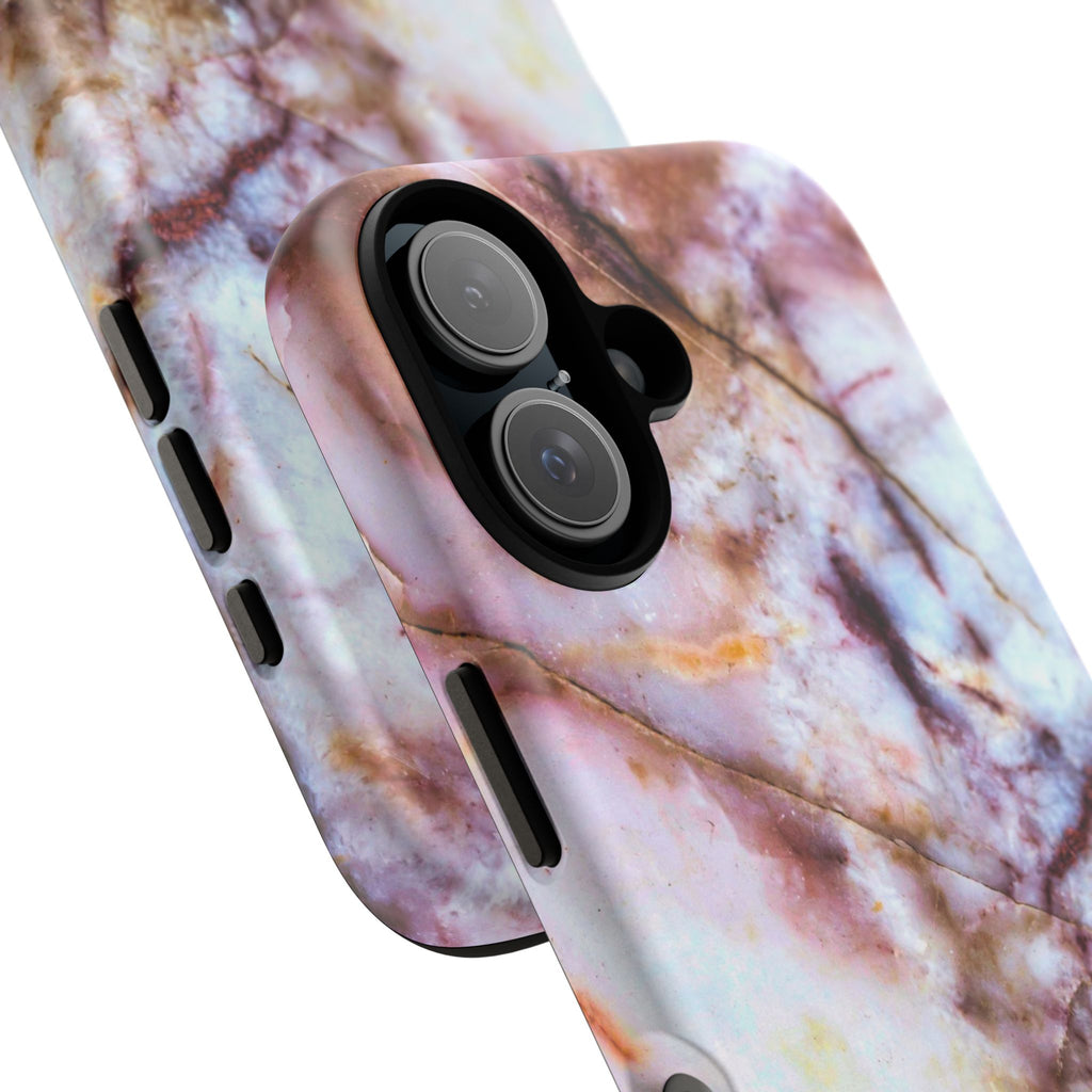 Marble Vein Tough Phone Case — Pink Quartz Protective Cover