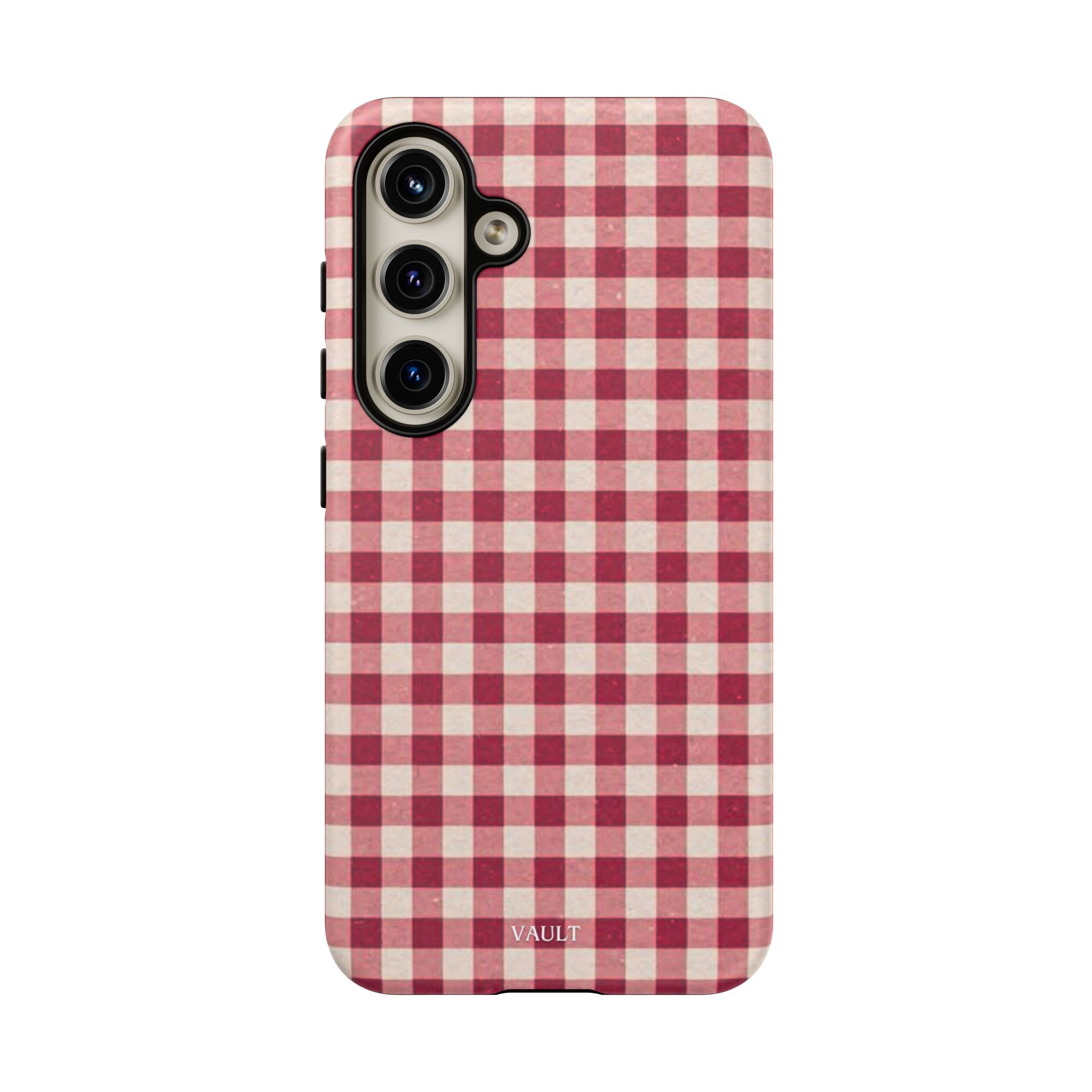 Gingham Phone Case — Red Plaid Tough Case