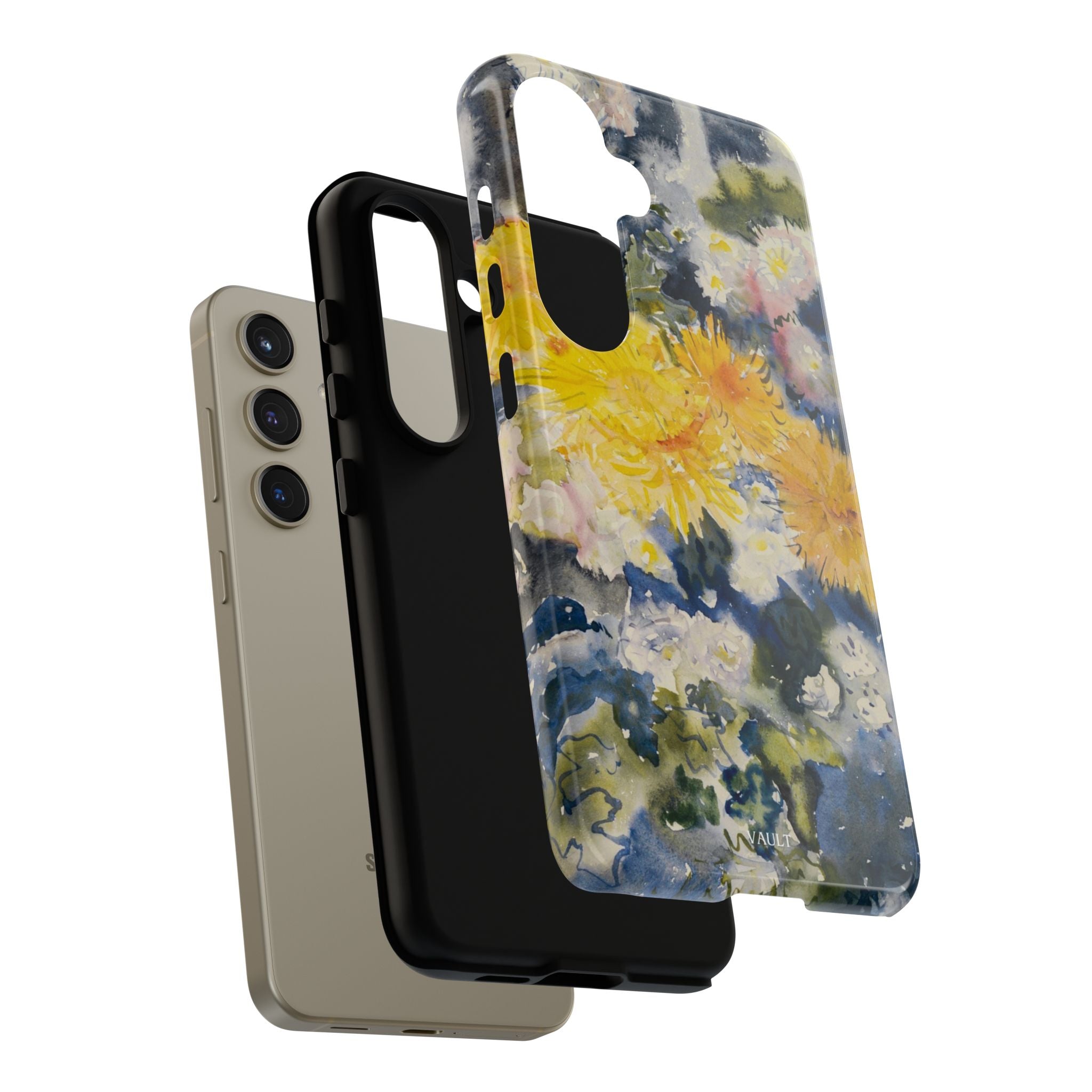 Floral Watercolor Phone Case – Yellow Chrysanthemums Design