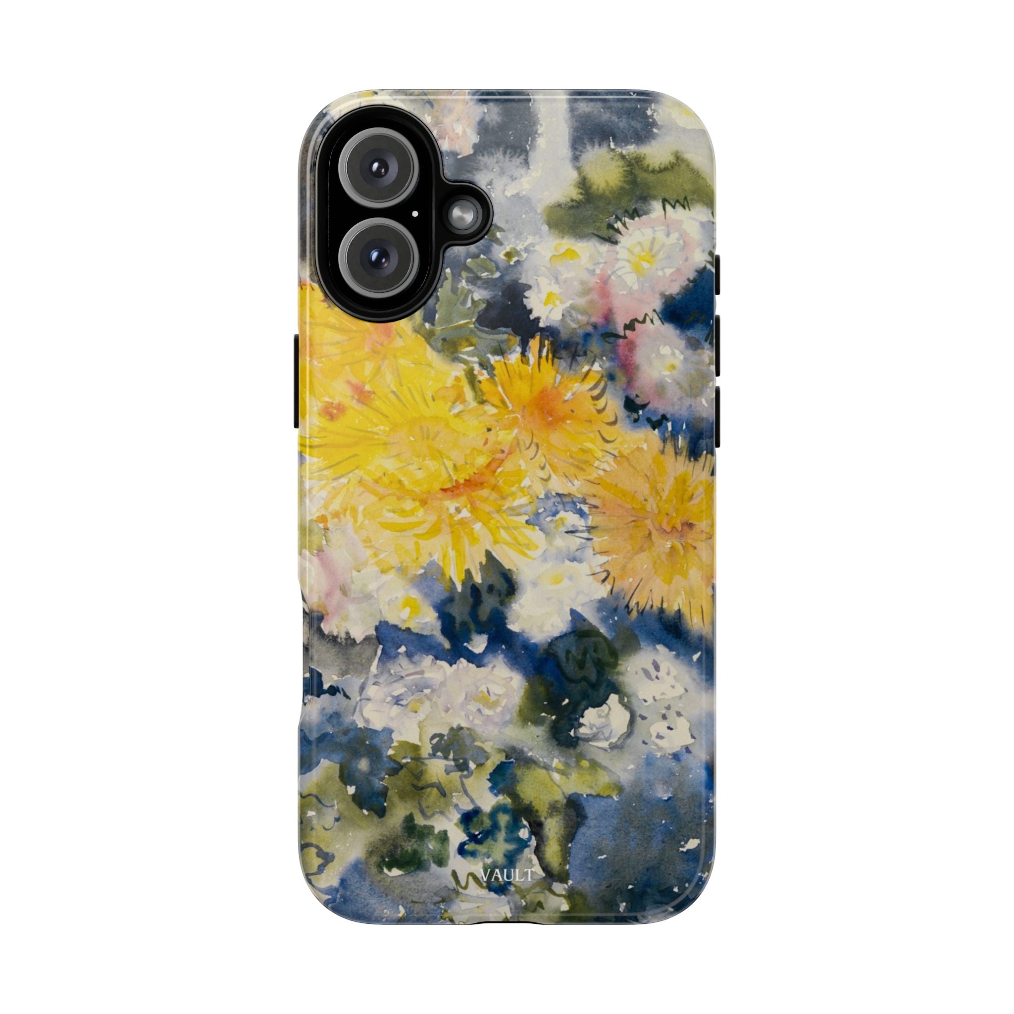 Floral Watercolor Phone Case – Yellow Chrysanthemums Design