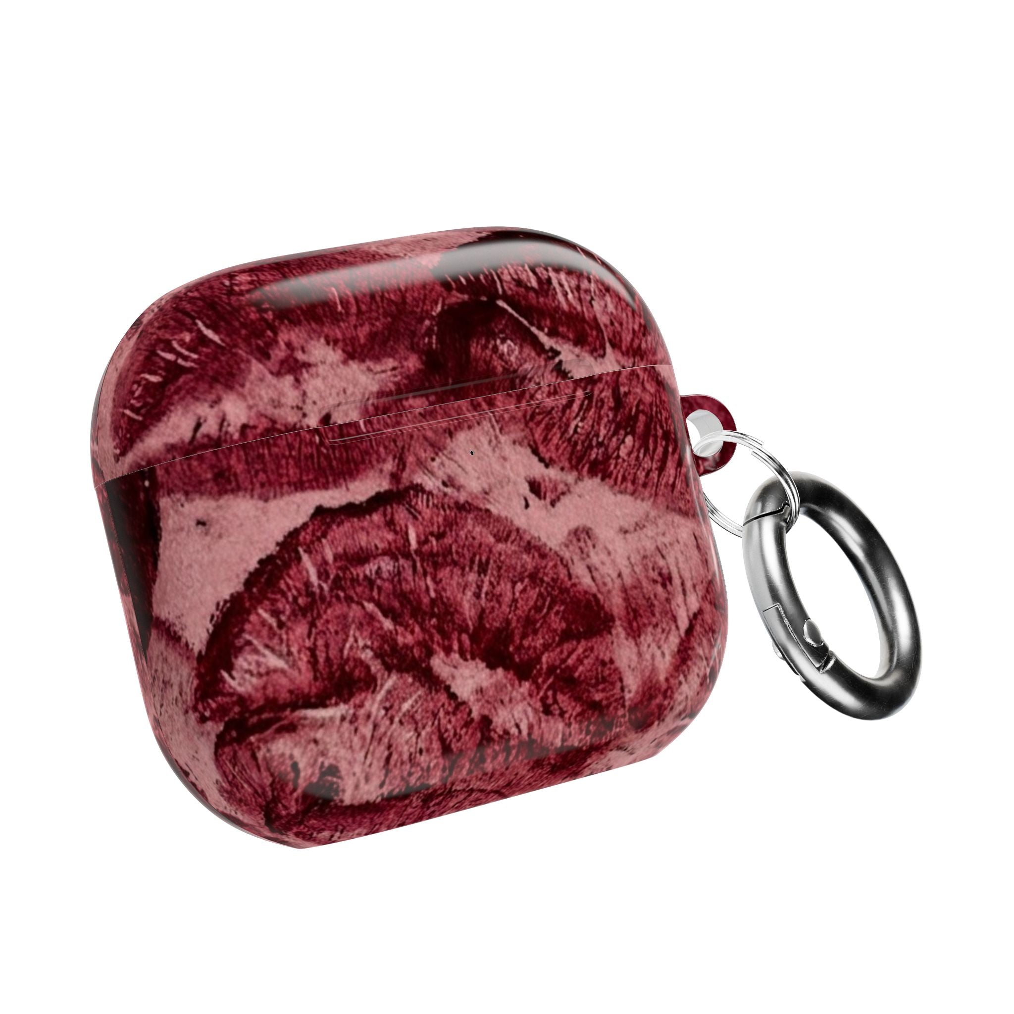 Maroon Kiss-Print AirPod Case