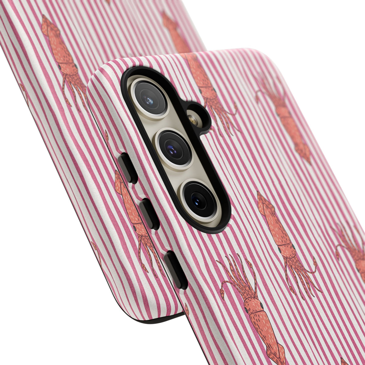 Squid Stripe Phone Case — Pink Nautical Sea Creature Pattern