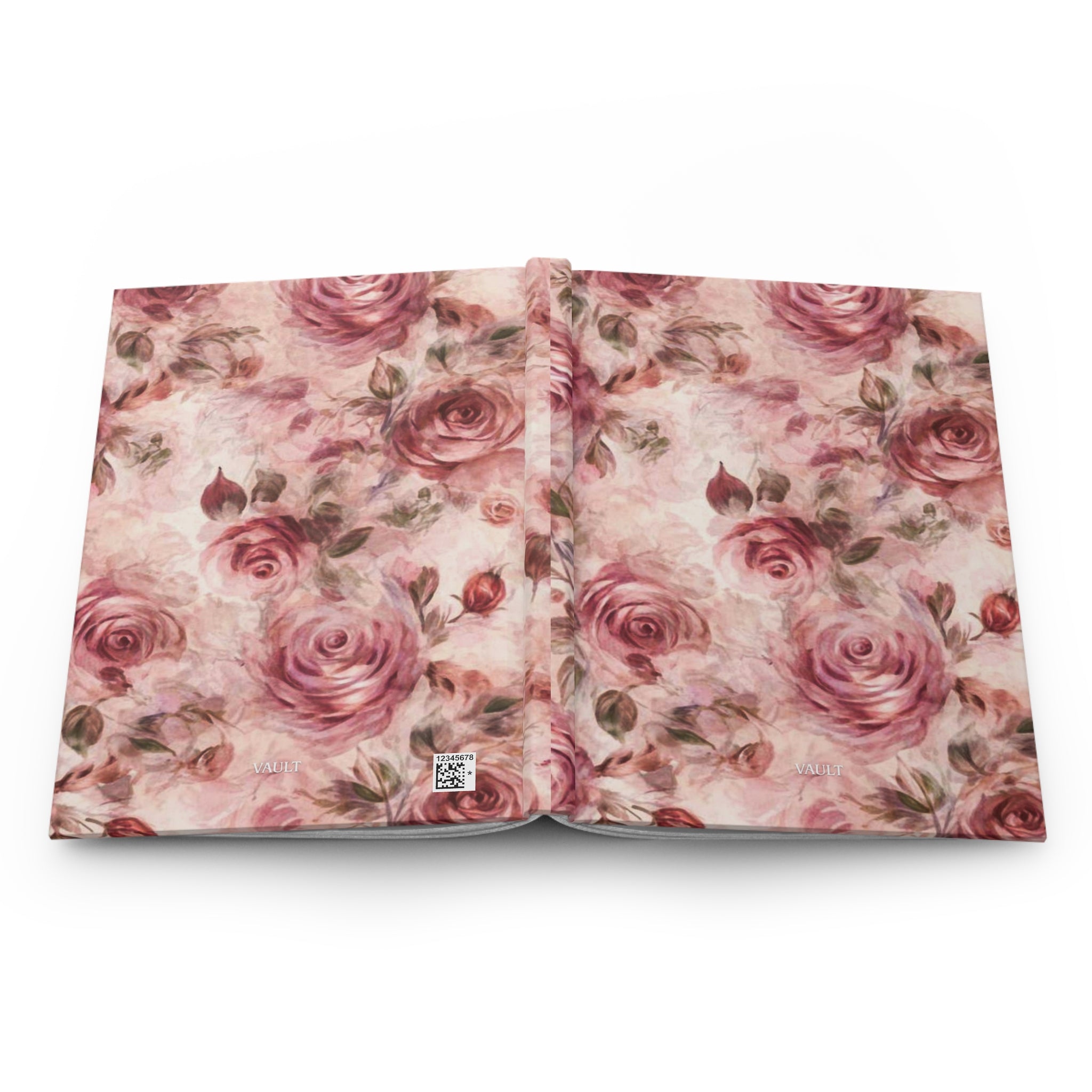 Vintage Pink Rose Hardcover Journal — Floral Notebook for Journaling, Notes & Gifts
