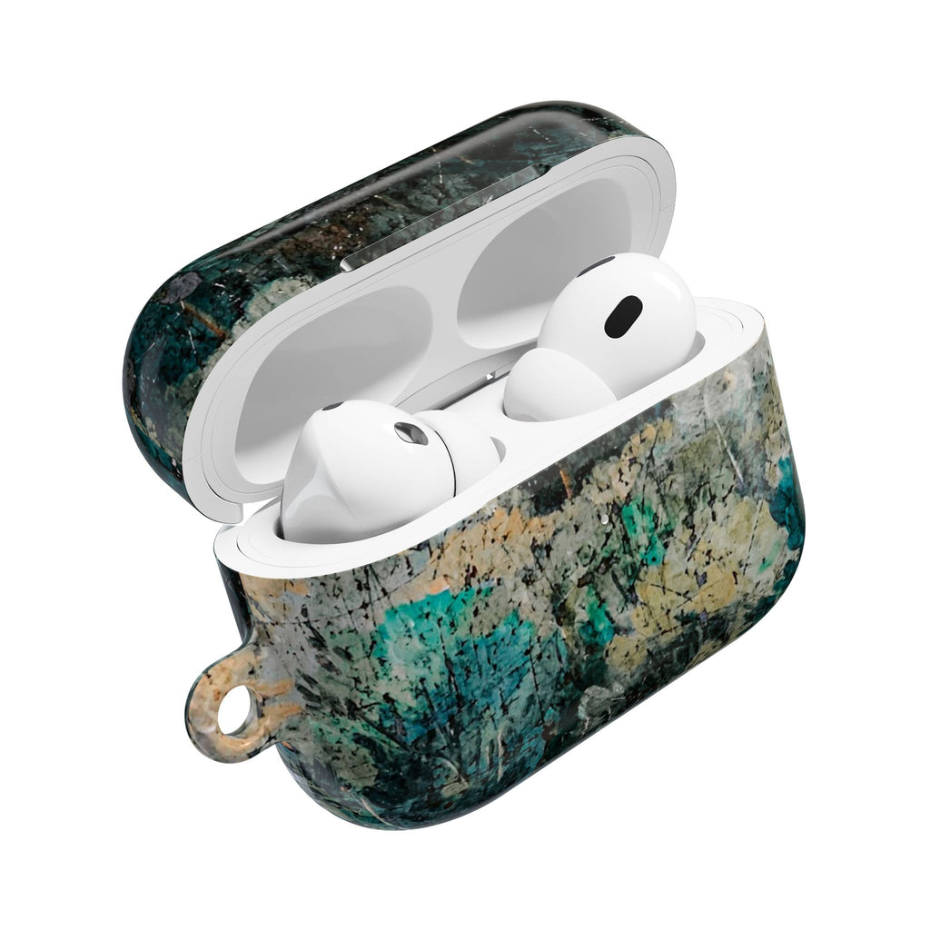 Marbled Forest AirPod Case — Green Teal Abstract Protective Cover