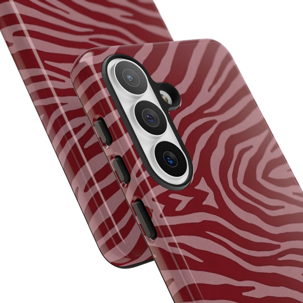 Red Zebra Print Tough Phone Case