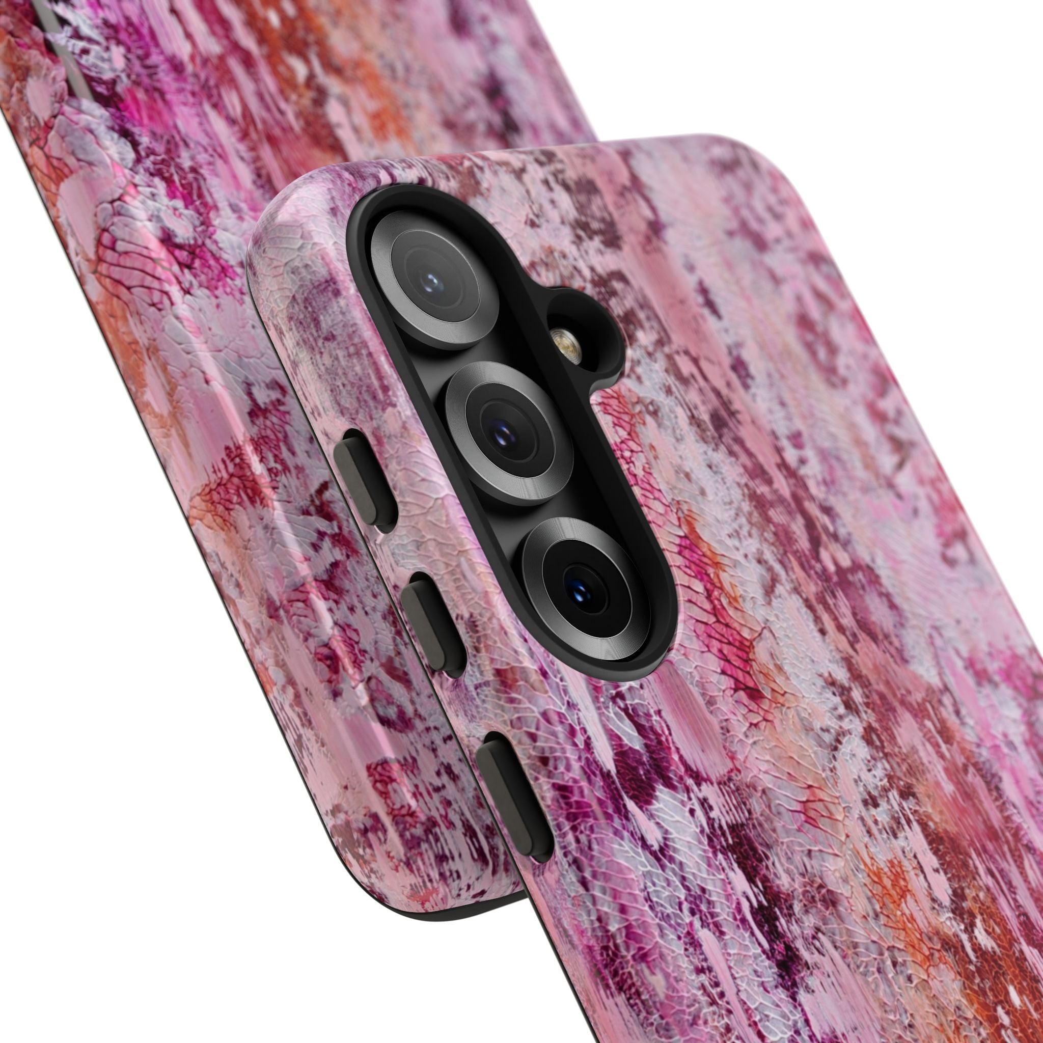 Pink Abstract Art Tough Phone Case — Protective Artistic Phone Cover