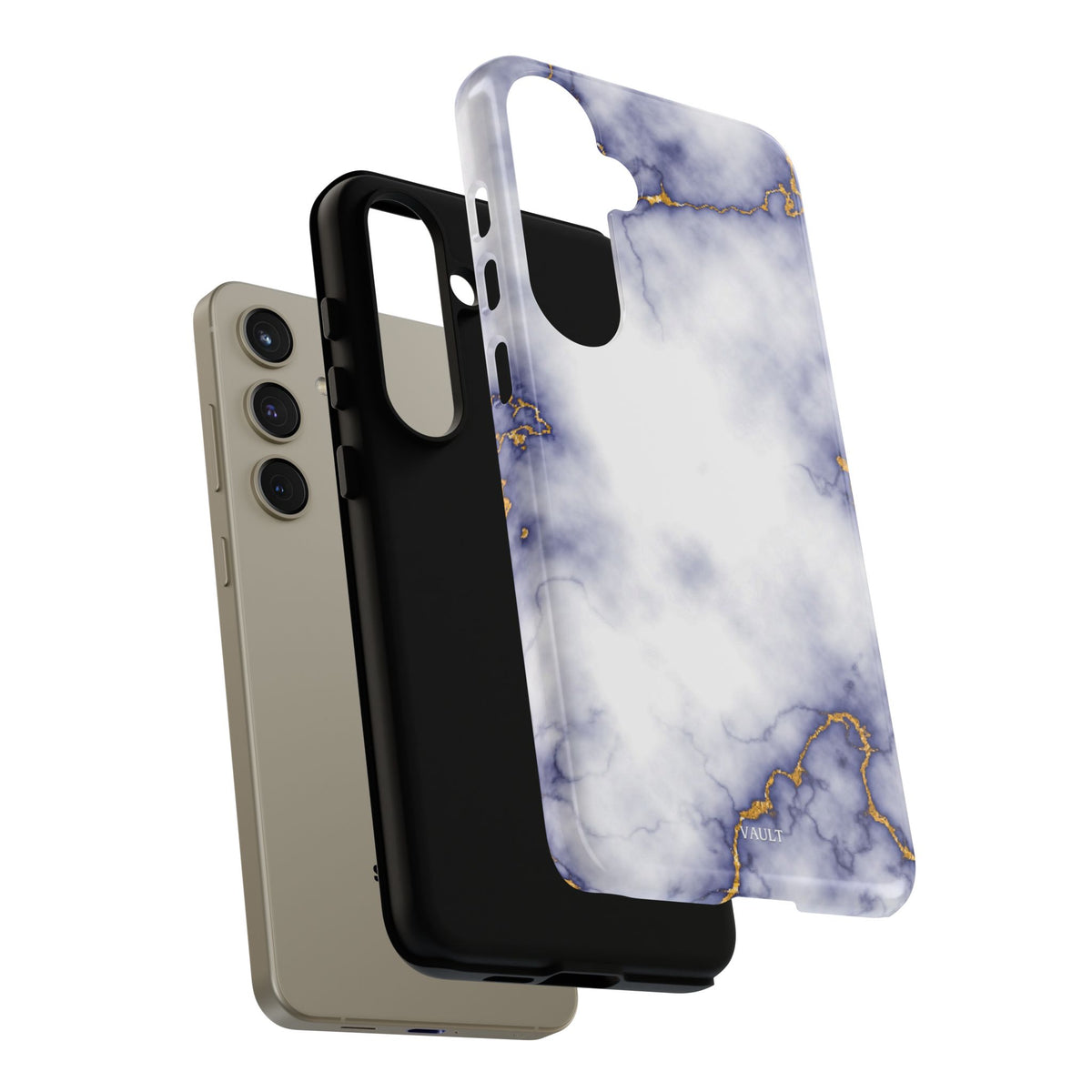 Purple Marble Tough Phone Case with Gold Veins