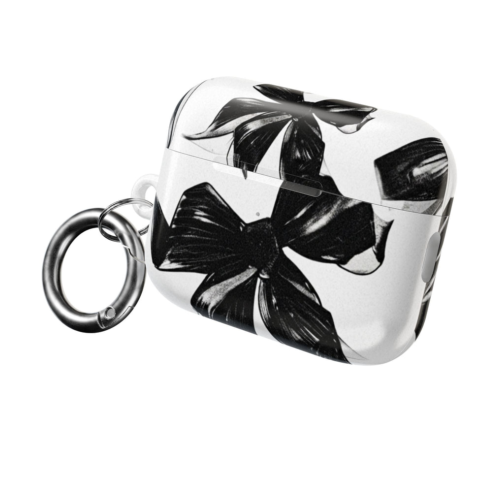 Floral Noir AirPod Case — Black & White Botanical Protective Cover