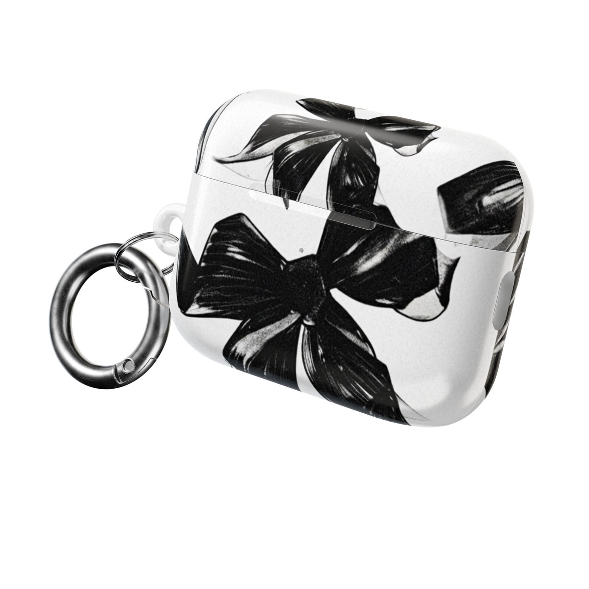 Floral Noir AirPod Case — Black & White Botanical Protective Cover