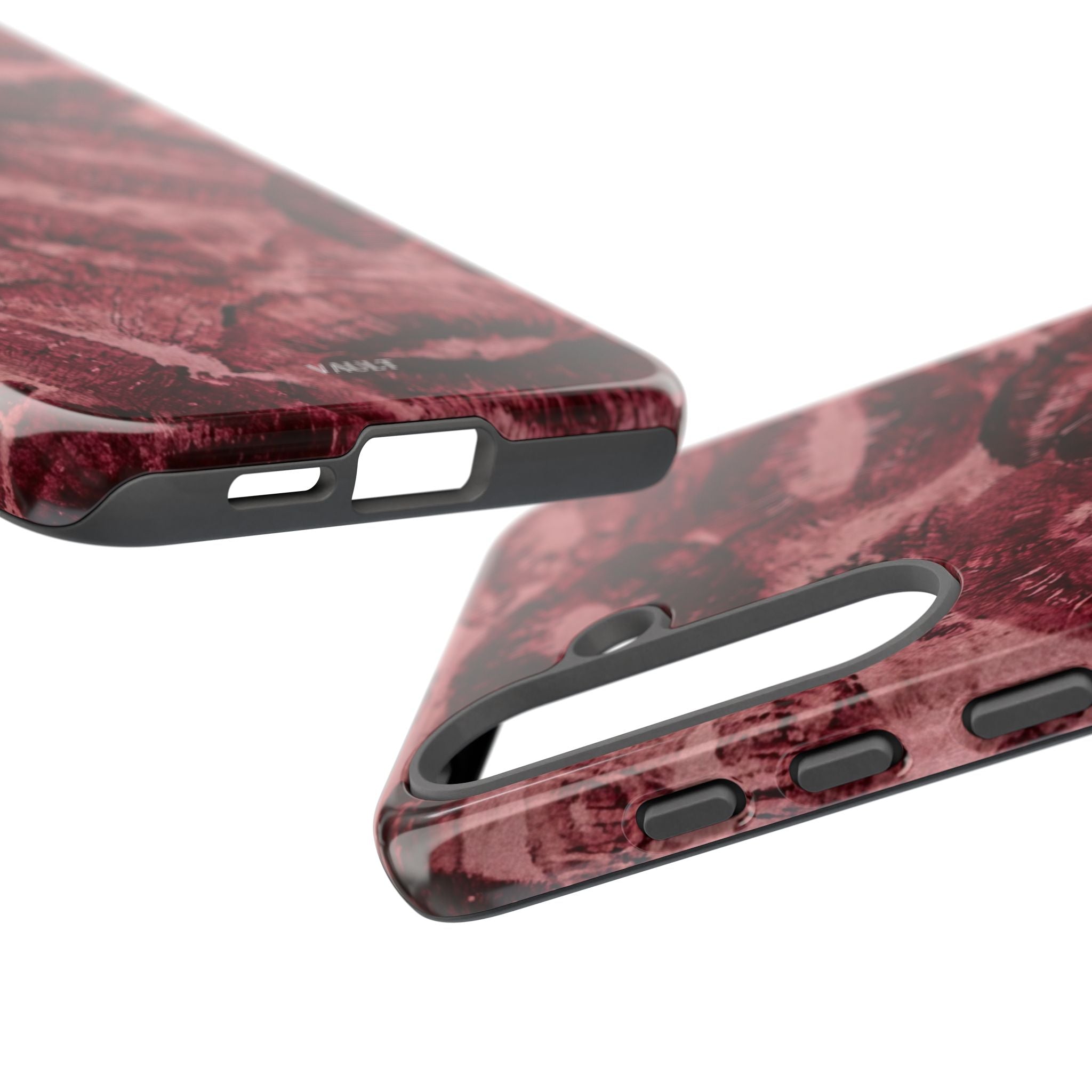 Kiss Print Phone Case – Burgundy Lip Pattern Protective Phone Cover