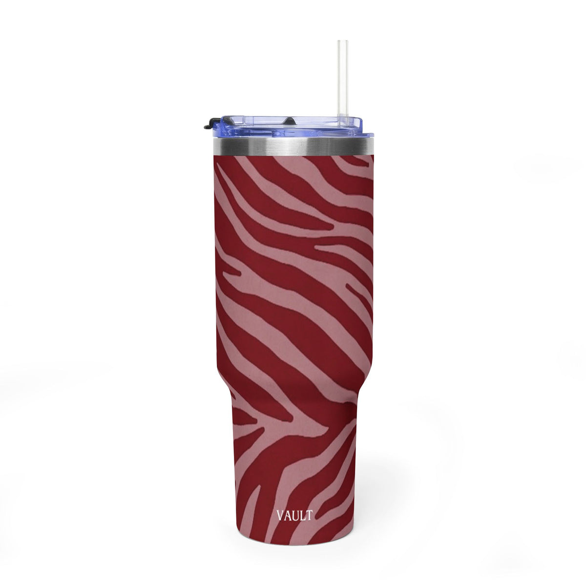 40oz Red Zebra Print Tumbler - Vacuum Insulated Travel Cup