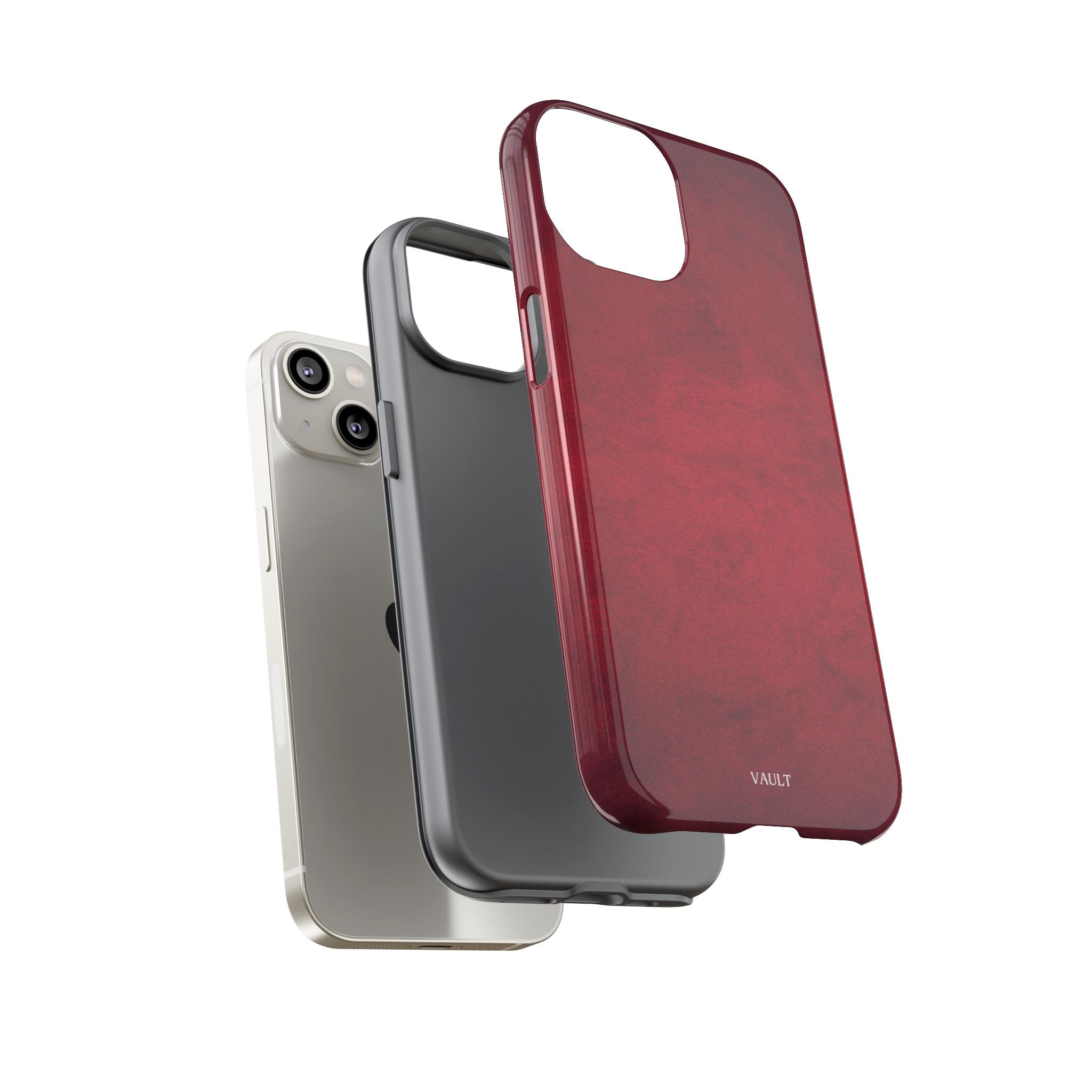 Red Leather Texture Phone Case Impact-Resistant Case