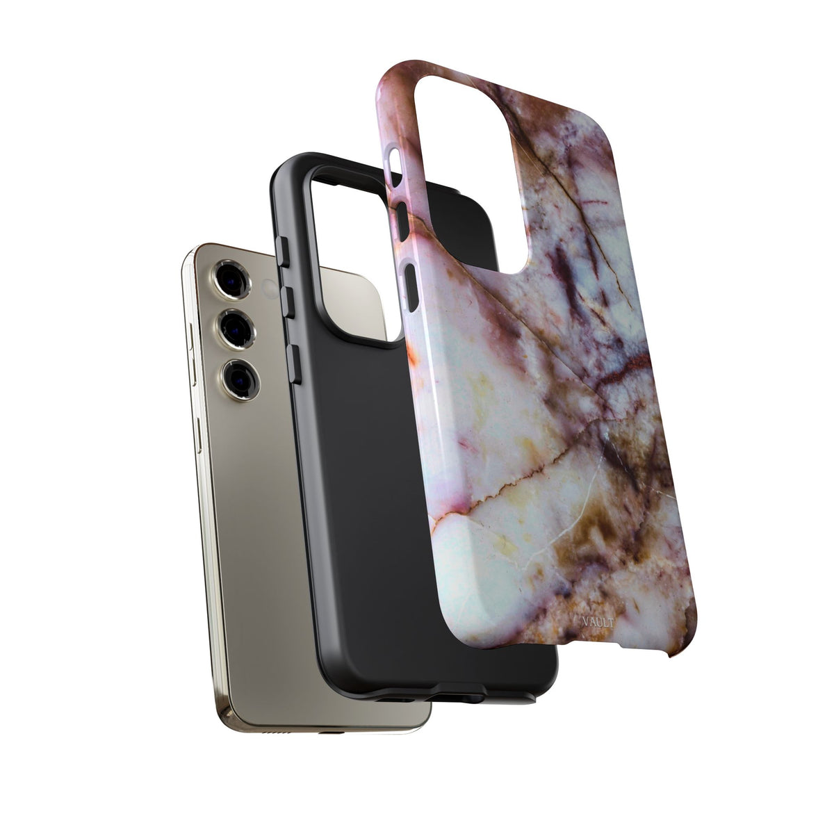 Marble Vein Tough Phone Case — Pink Quartz Protective Cover