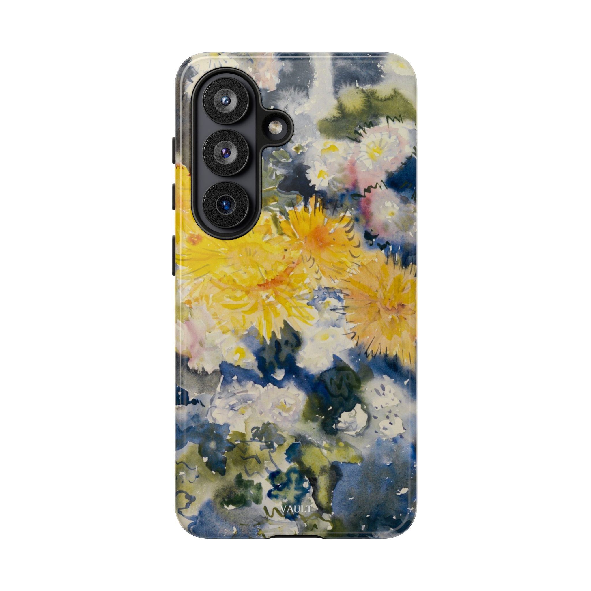 Floral Watercolor Phone Case – Yellow Chrysanthemums Design