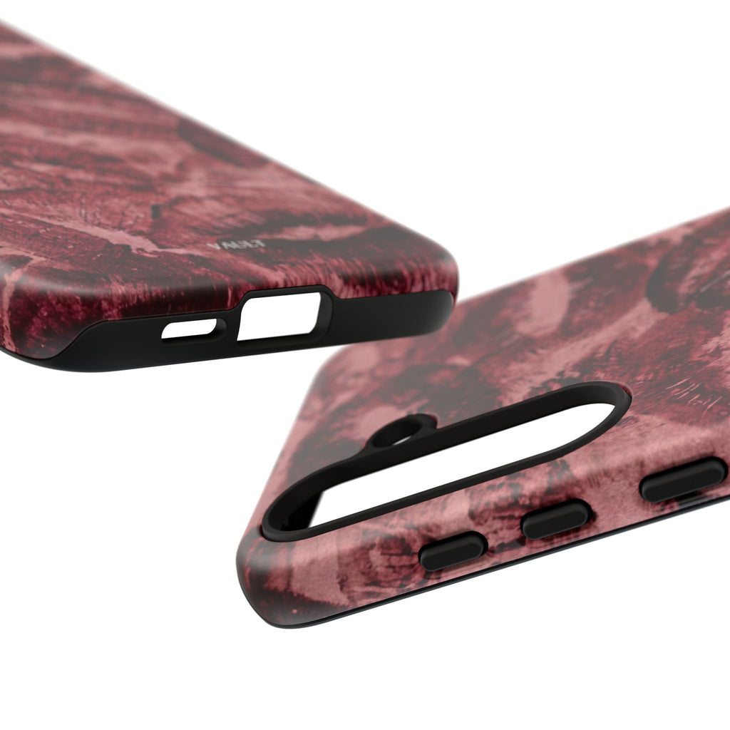 Kiss Print Phone Case – Burgundy Lip Pattern Protective Phone Cover