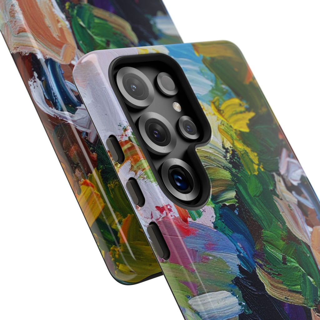 Abstract Paint Brushstroke Phone Case — Colorful Artistic Tough Case