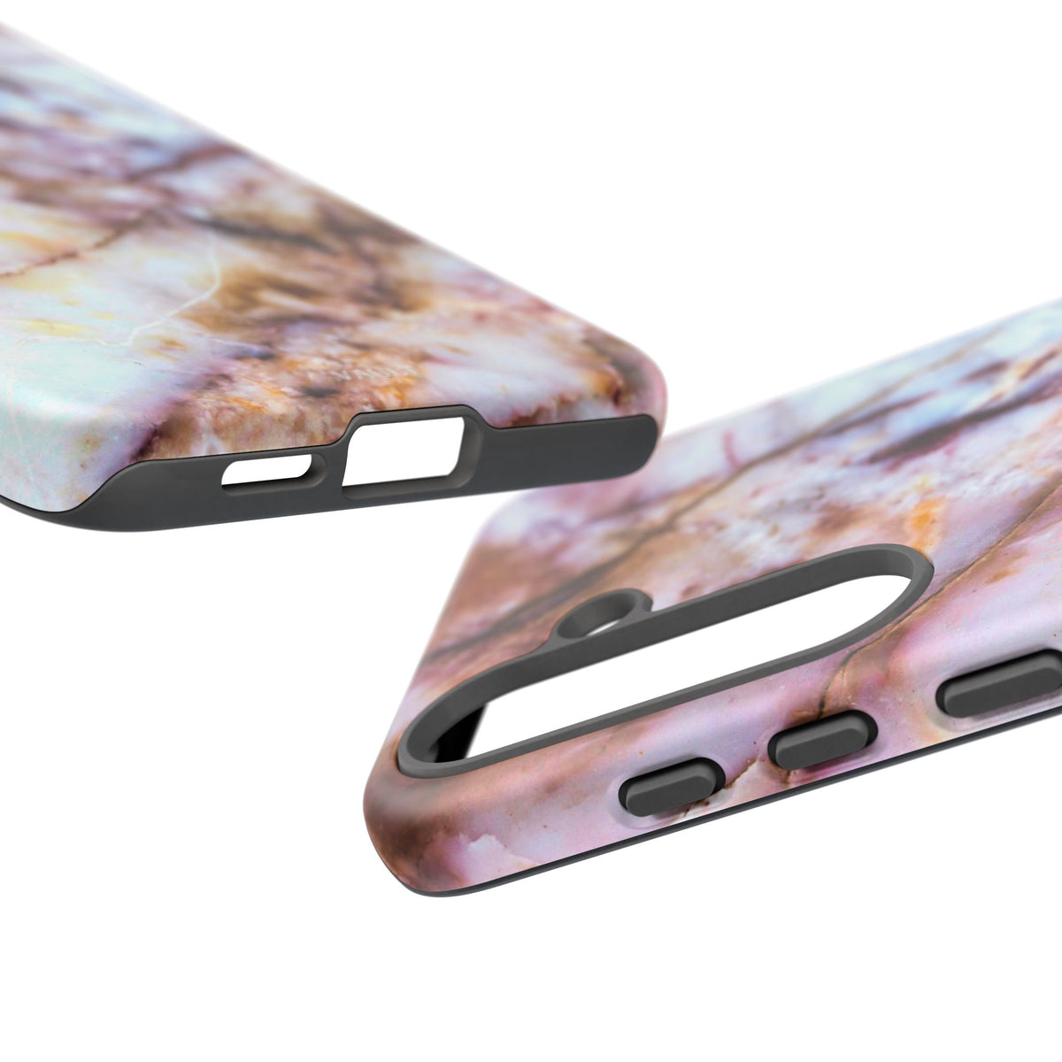Marble Vein Tough Phone Case — Pink Quartz Protective Cover