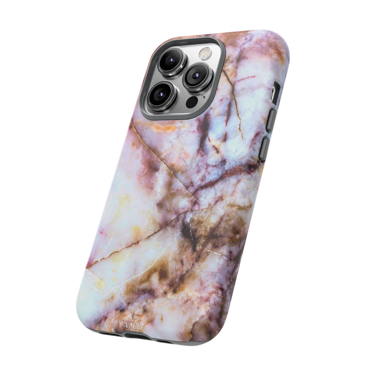 Marble Vein Tough Phone Case — Pink Quartz Protective Cover