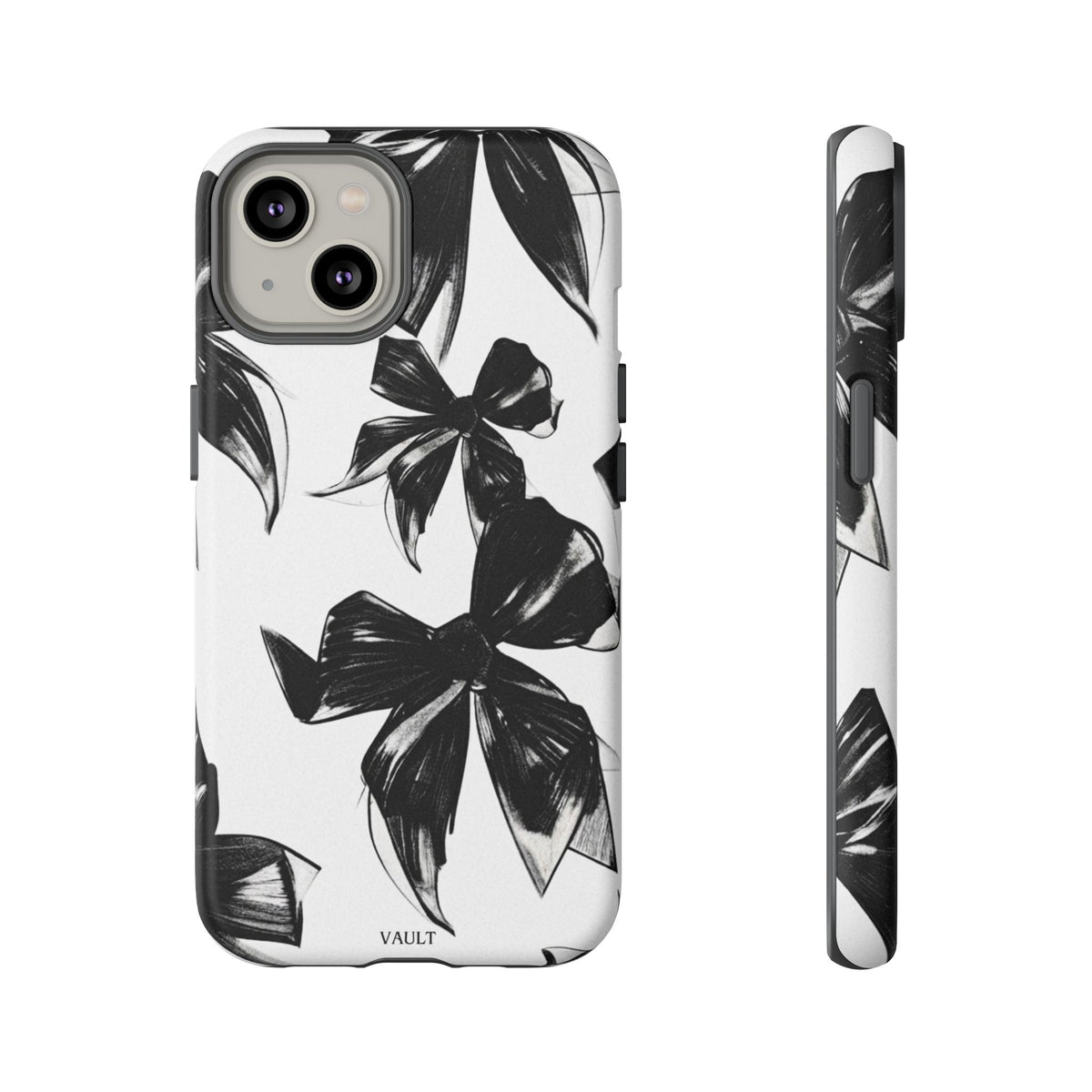 Floral Brushstroke Phone Case — Black & White Botanical Tough Case