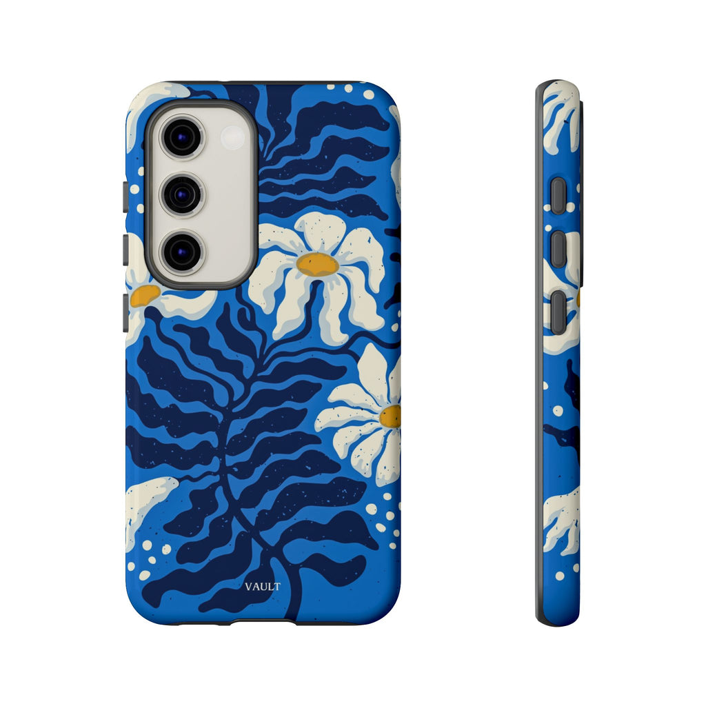 Blue Daisy Tough Phone Case — Floral Protective Phone Cover