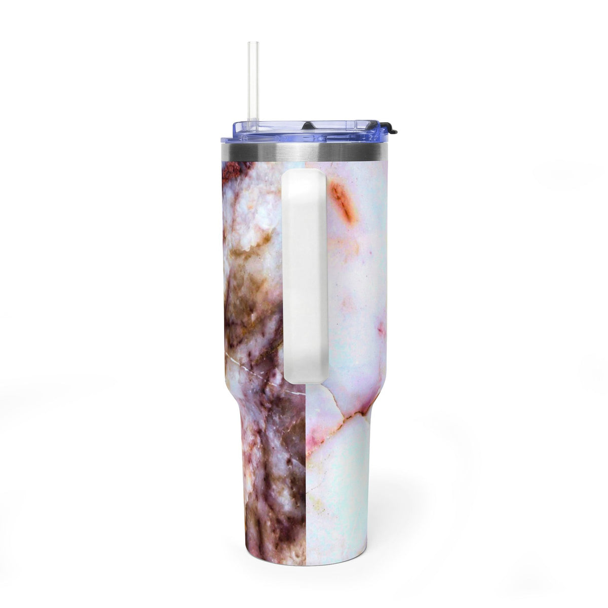 40oz Marble Rose Quartz Vacuum Tumbler – Insulated Travel Mug