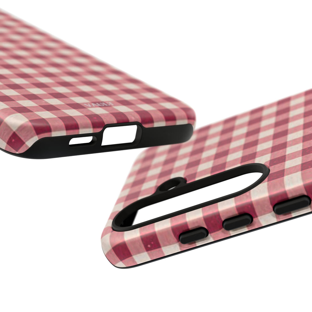 Gingham Phone Case — Red Plaid Tough Case