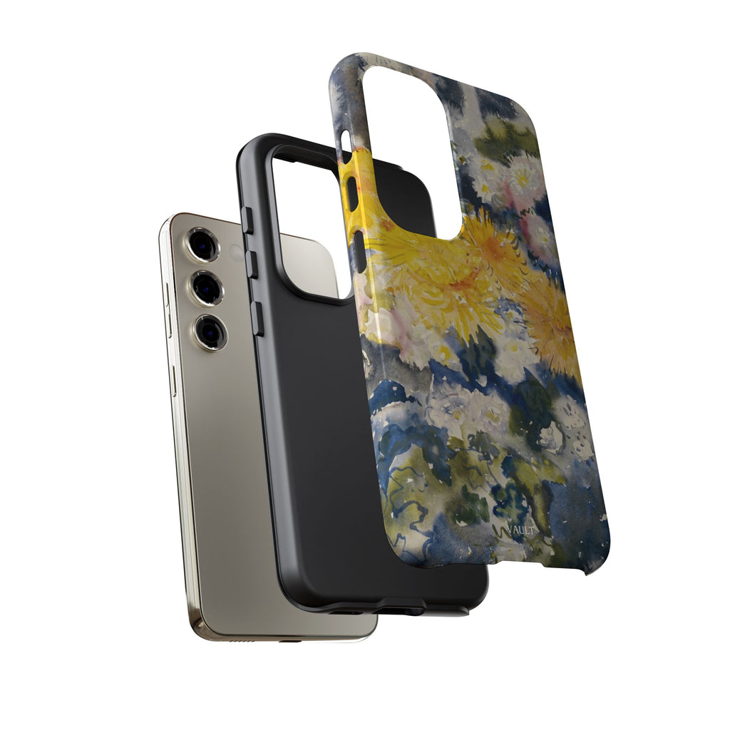 Floral Watercolor Phone Case – Yellow Chrysanthemums Design