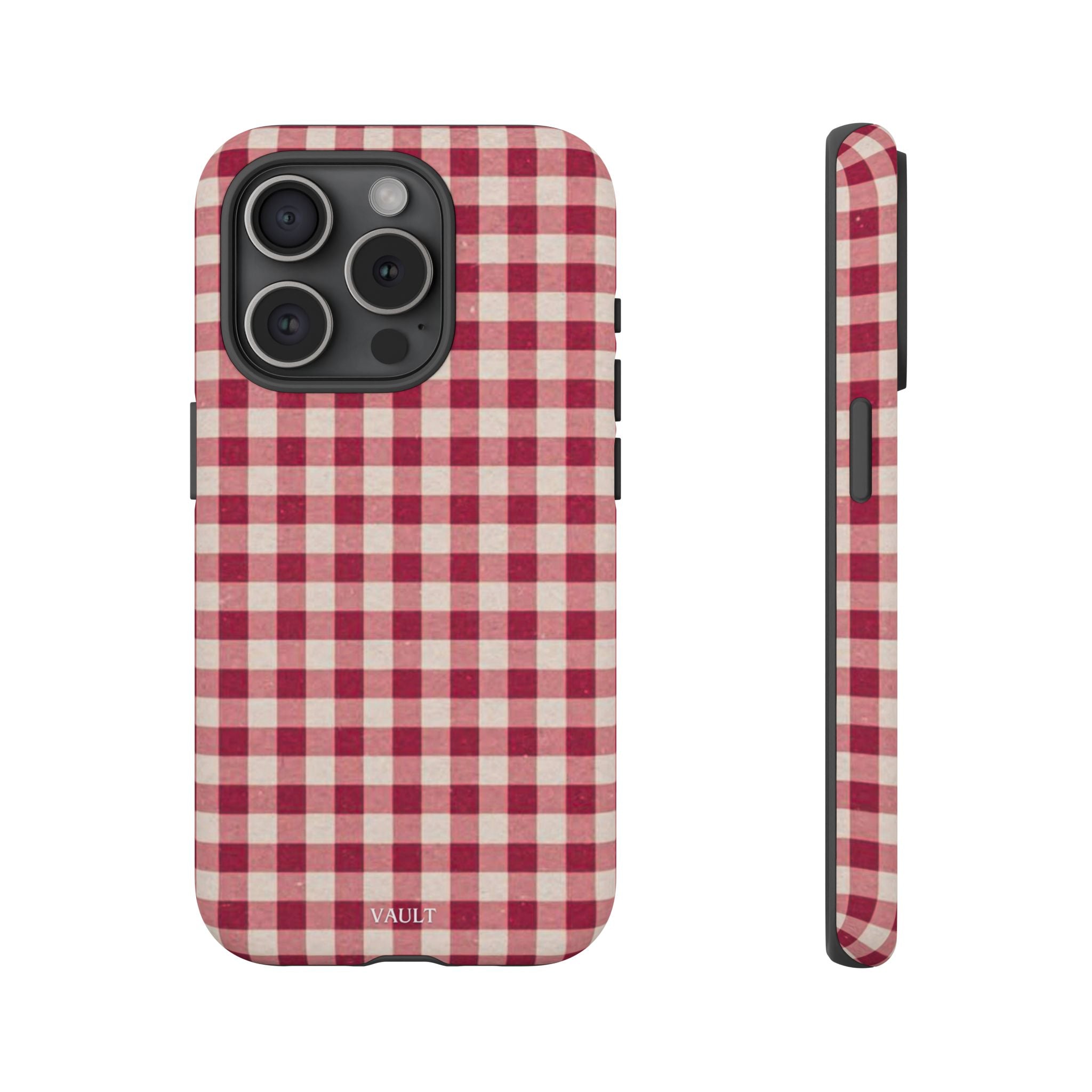 Gingham Phone Case — Red Plaid Tough Case